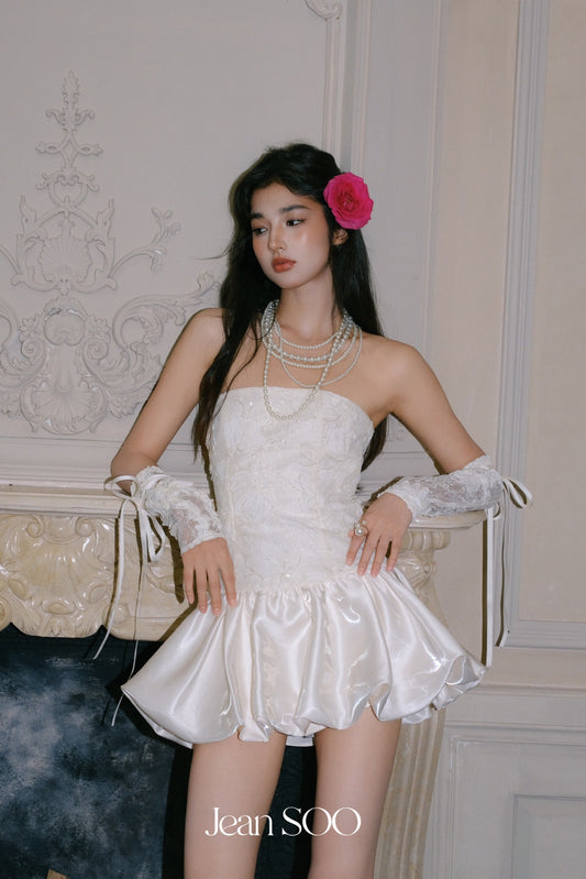 JEAN SOO White Lace Mini Dress