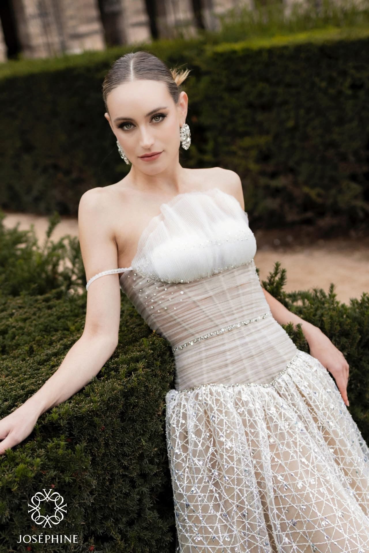 JOSEPHINE White Natlie Elegant Floral Maxi Dress