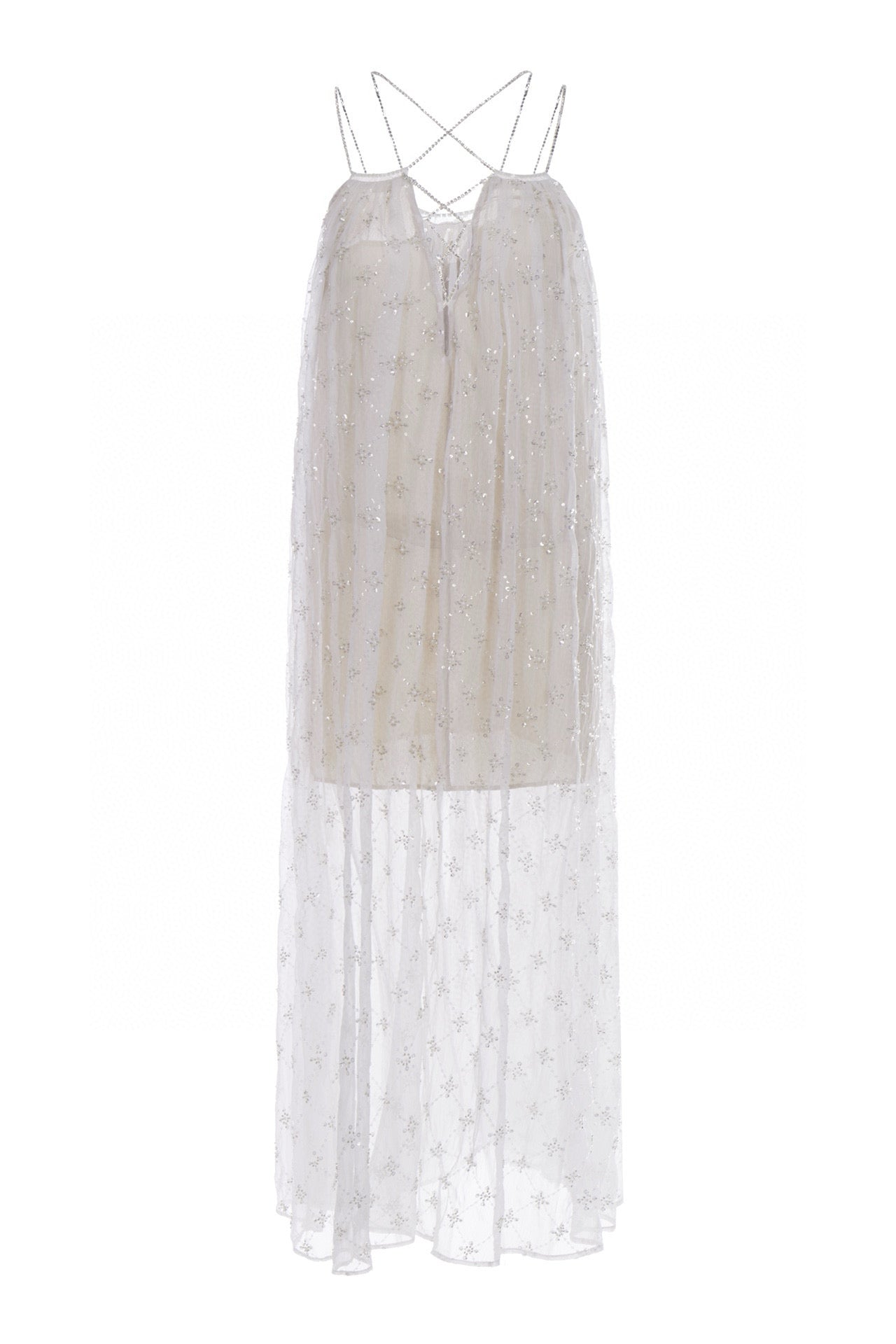 WARDROBE BY CHEN White Wedding Halter Maxi Dress