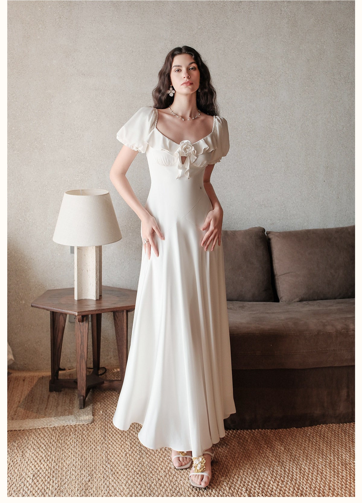 SHEERLUCK Yellow Floral Florette Vacation Maxi Dress