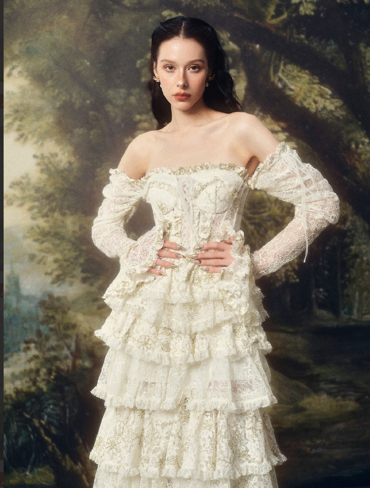LINHPHUNG White Lace Elowen Maxi Dress