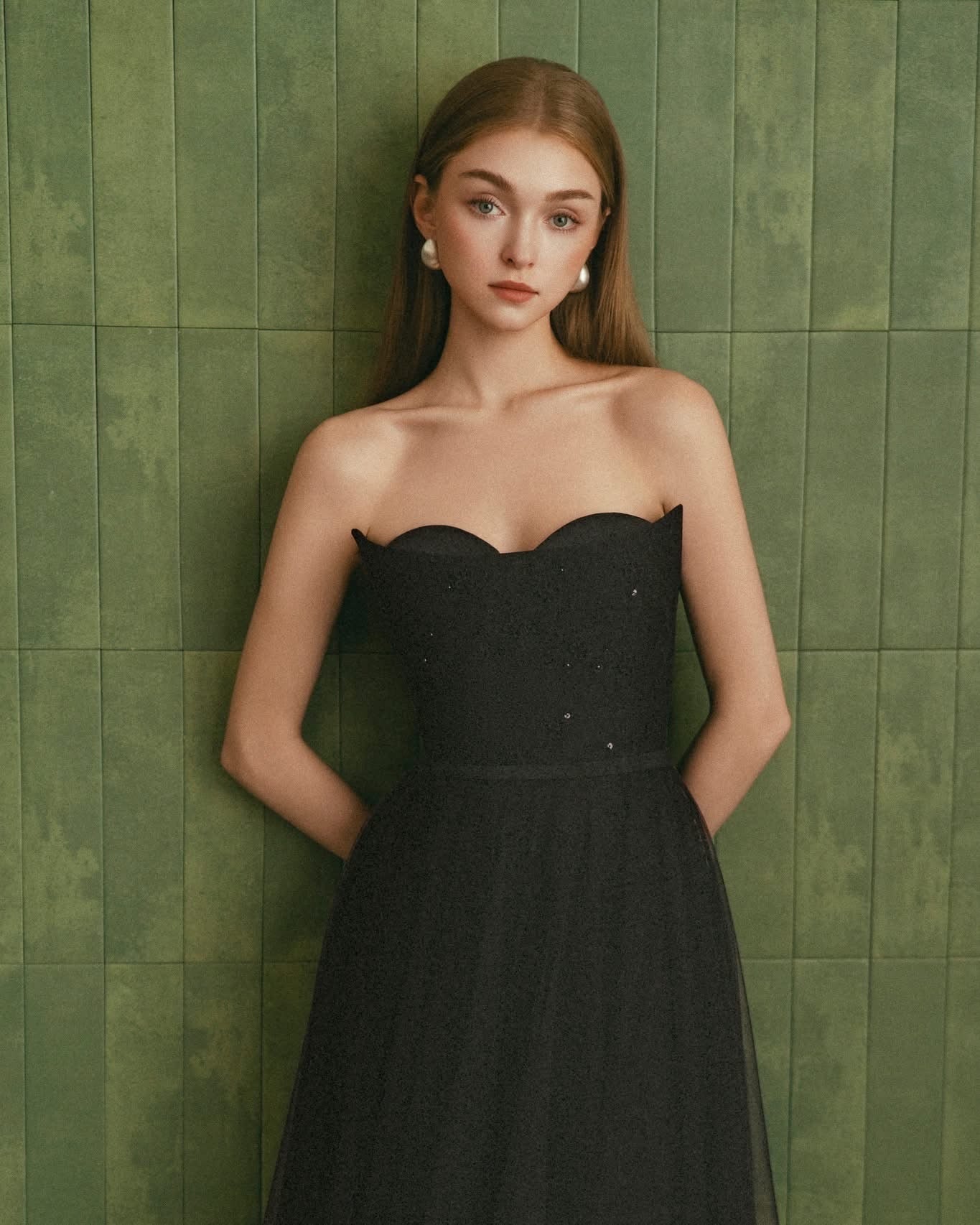 DETHEIA Elegant Vintage Black Demi A-Line Maxi Dress