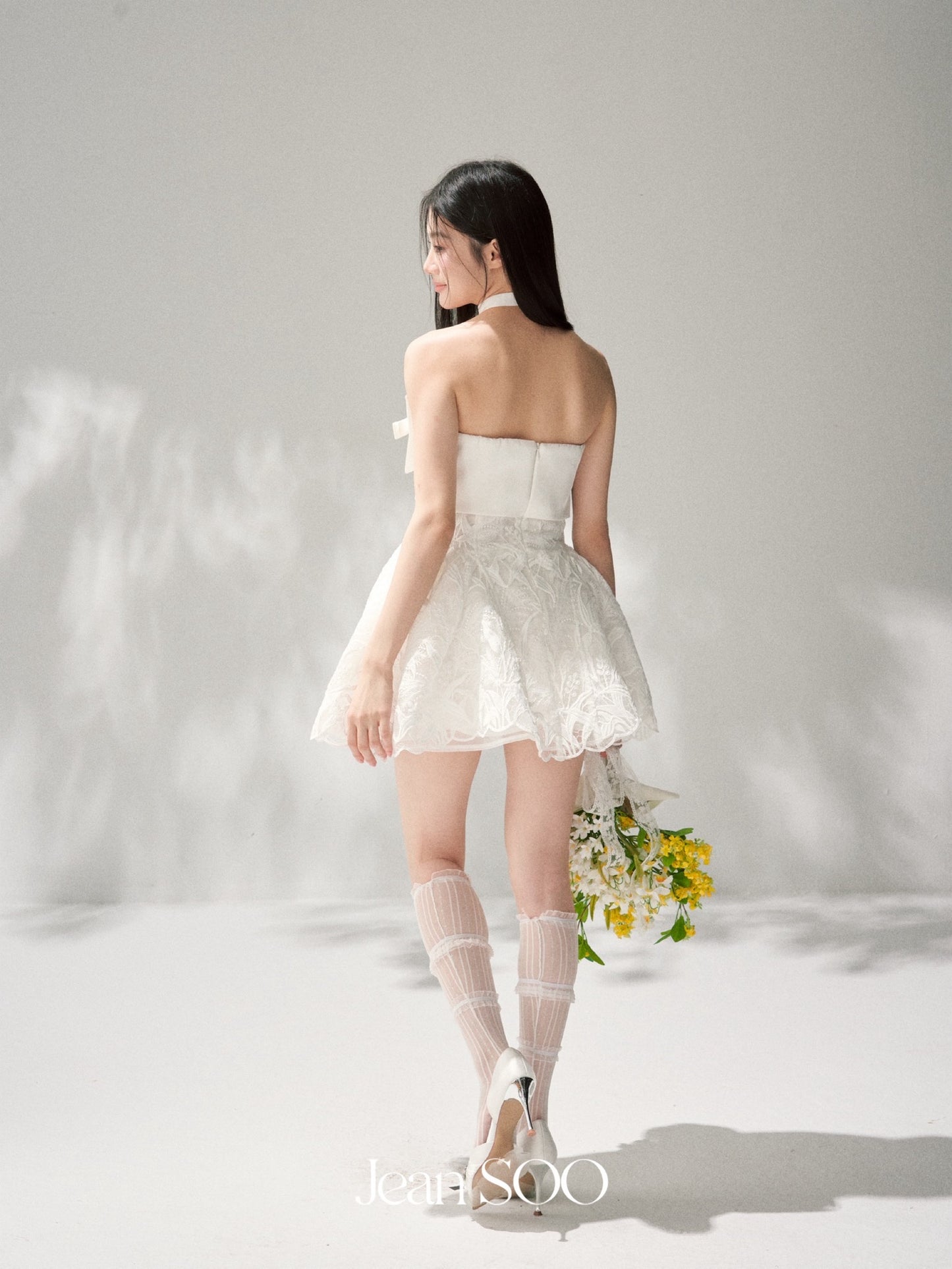 JEAN SOO Sweet Vacation White Lace Mini Dress
