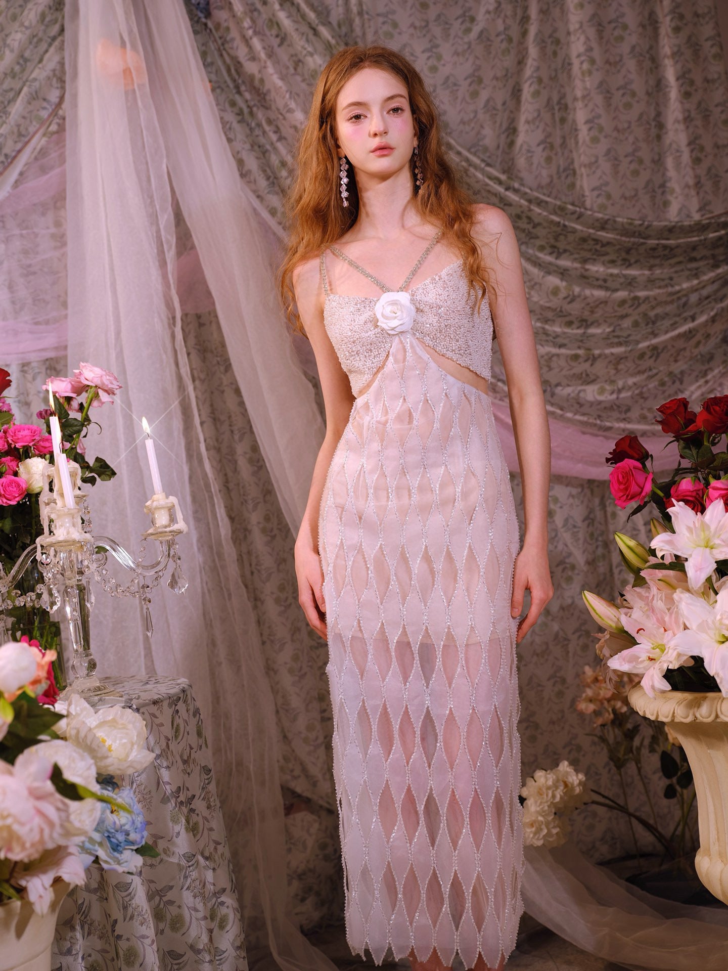 WARDROBE BY CHEN white wedding midi dress