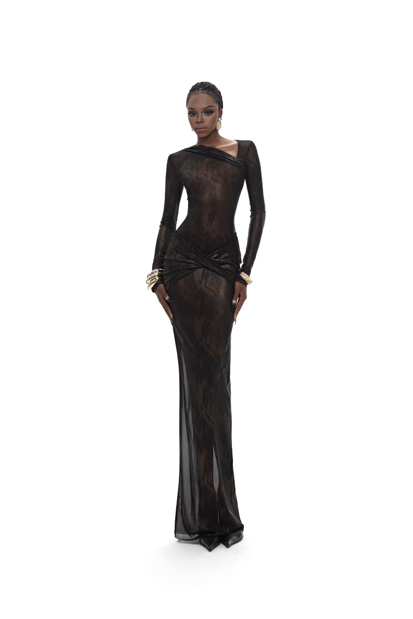 MAEL FEMME BALCK VENUS MAXI DRESS