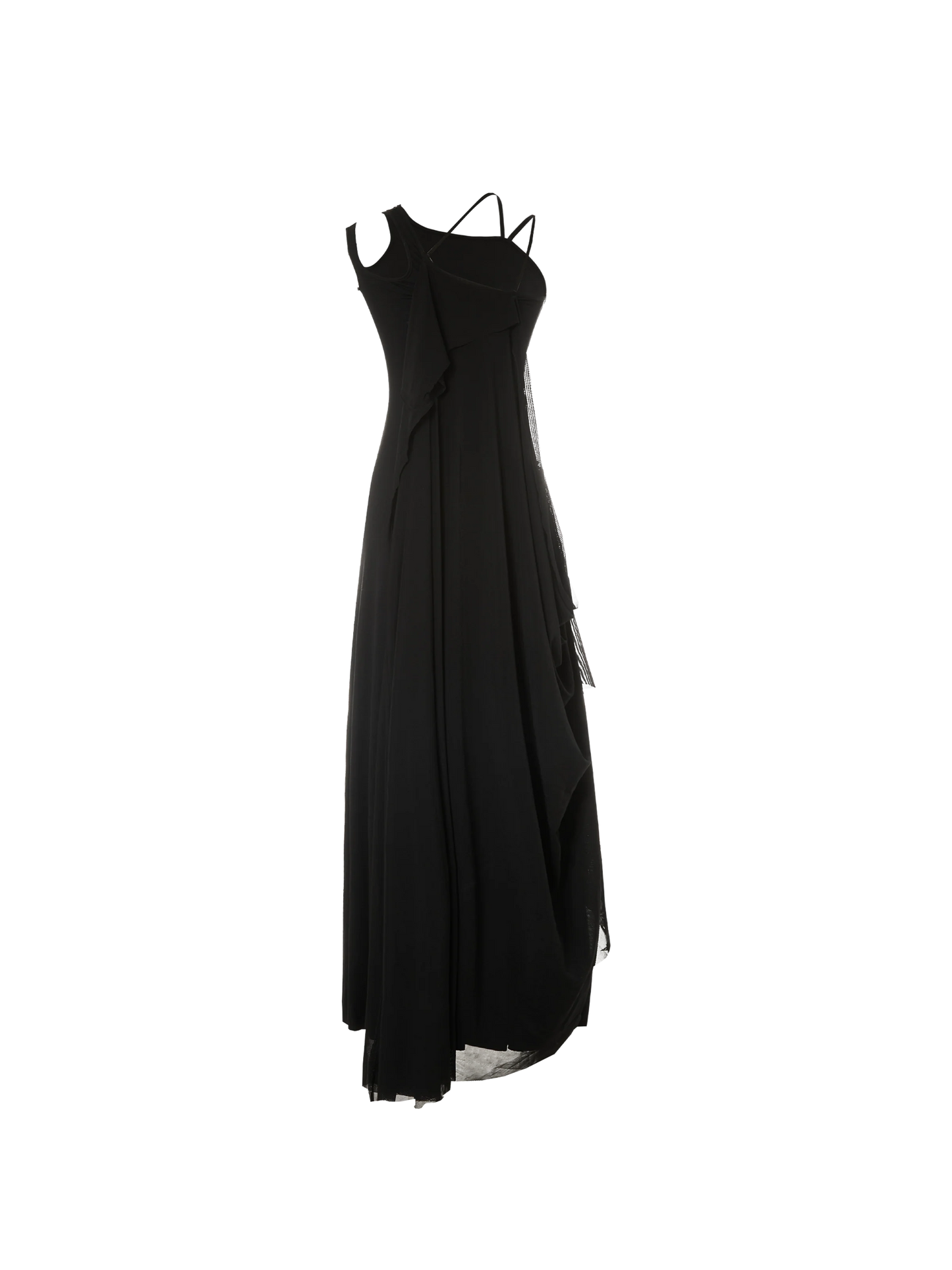 ELYWOOD BLACK ELASTIC SLIM MAXI DRESS