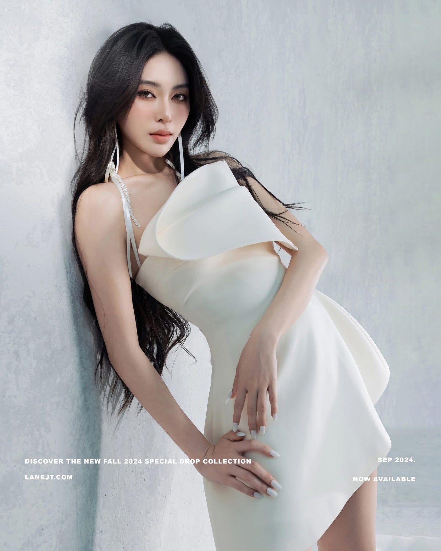 LANE JT White Evie Origami Mini Dress