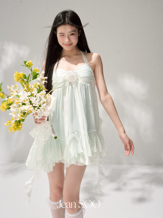 JEAN SOO Sweet Vacation Green Mint Mini Dress