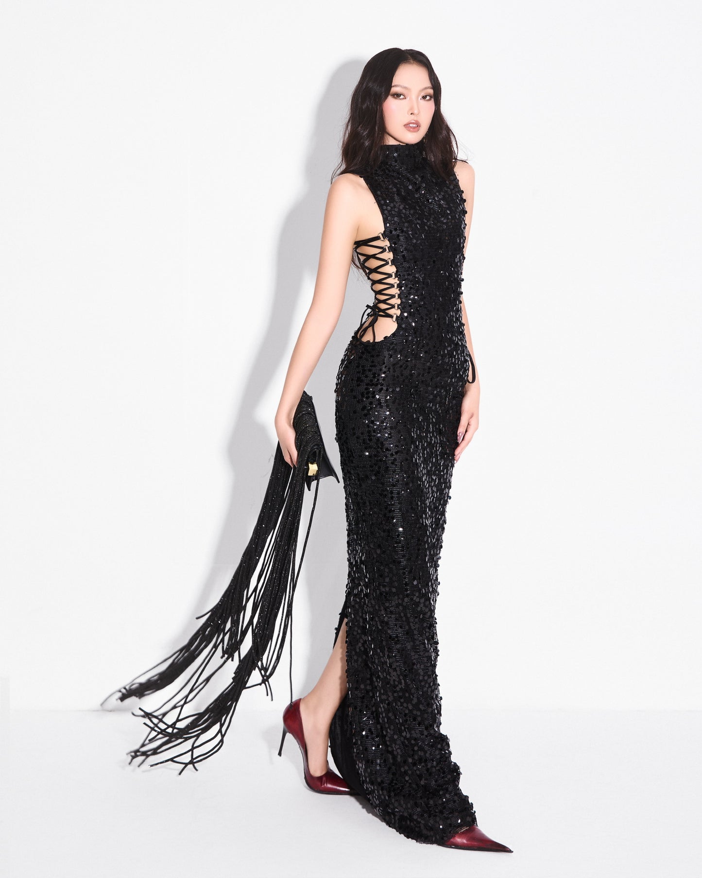 MAEL FEMME Black Evening Daniella Maxi Dress