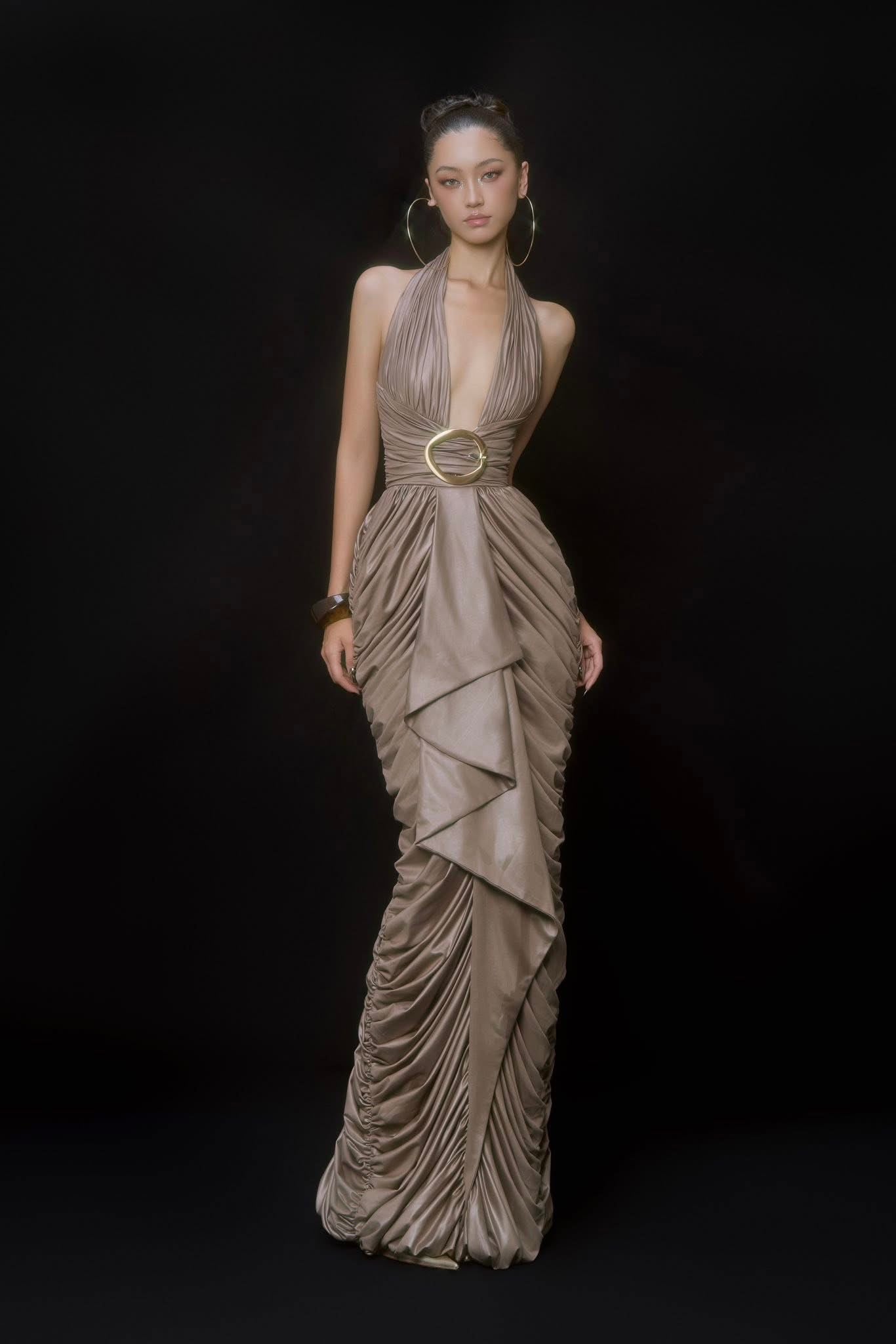 MAEL FEMME Sexy Vacation Brown Nyrella Maxi Dress