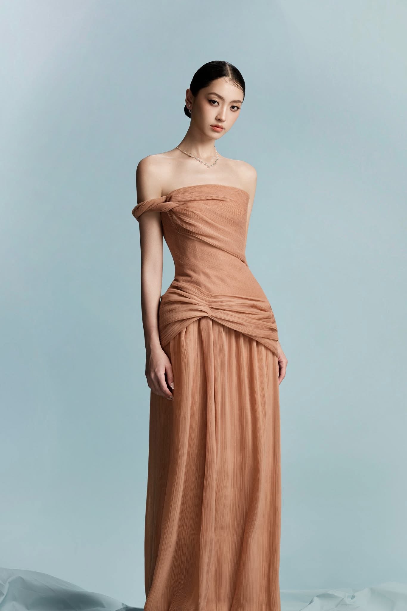 BYDI Elegant Minimalist Brown Hamo Maxi Dress