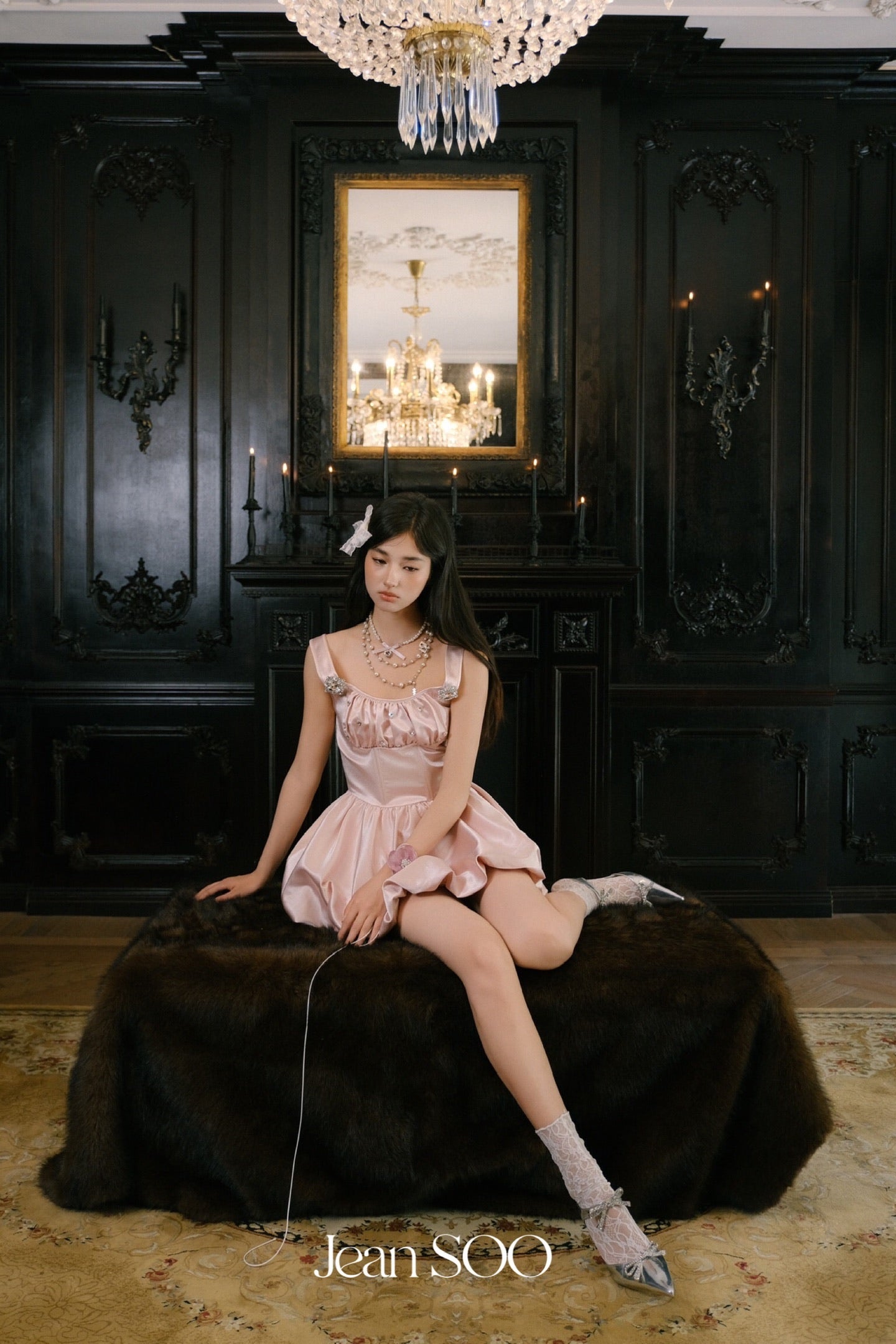 JEAN SOO Sweet Vacation Pink Satin Mini Dress