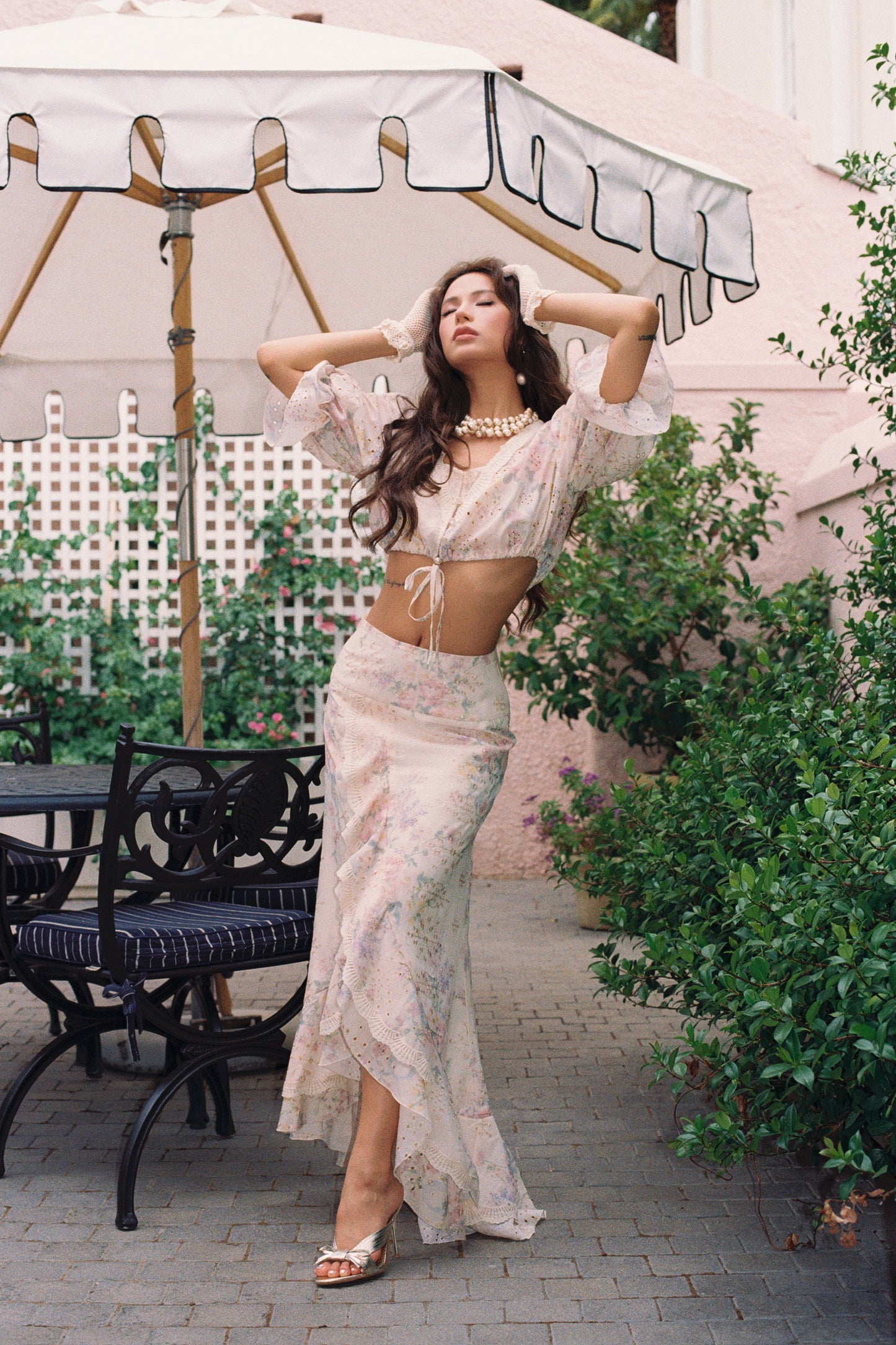 MIN PURA Floral Vacation Sweet Azania Top & Skirt Set