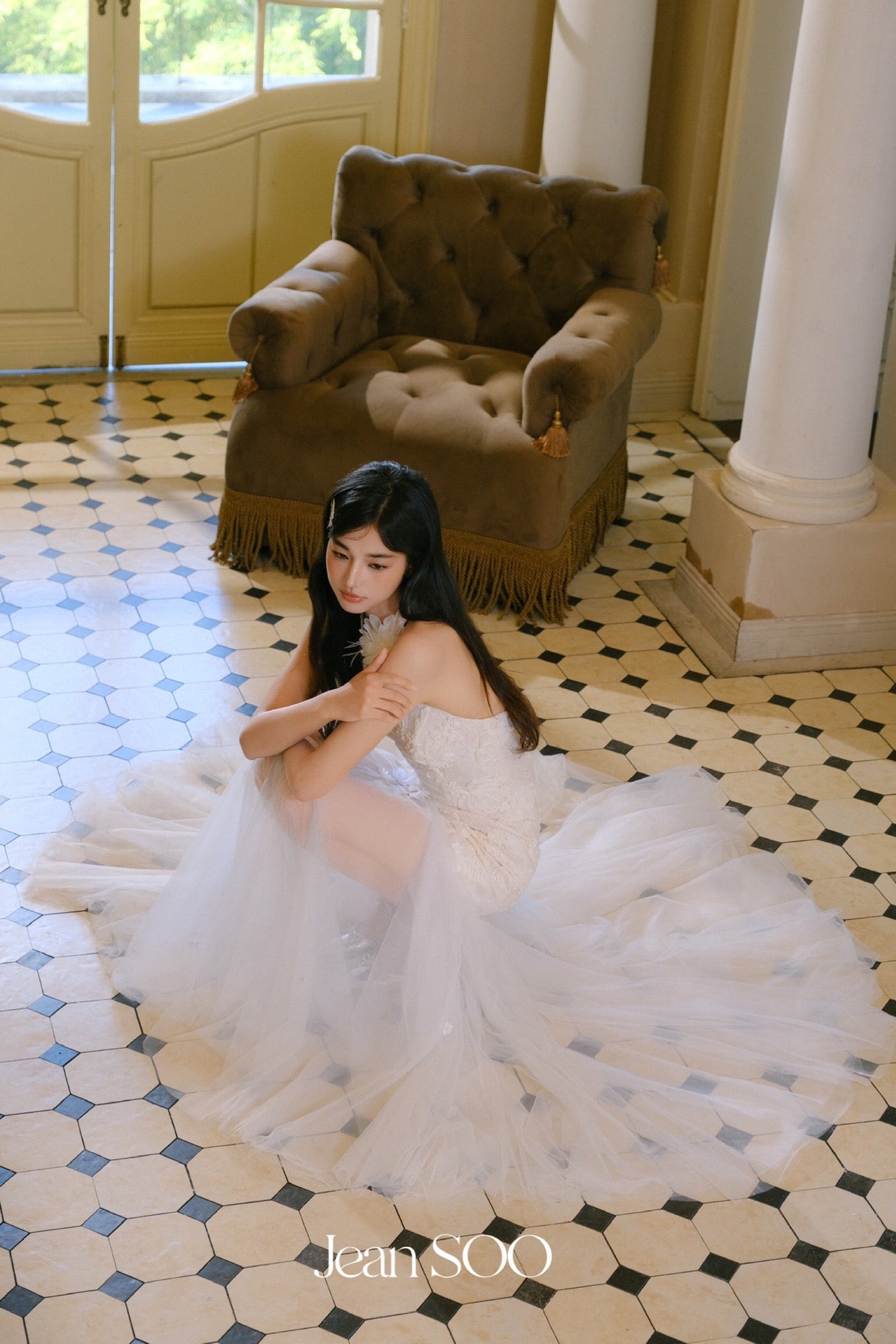 JEAN SOO White Lace Maxi Dress