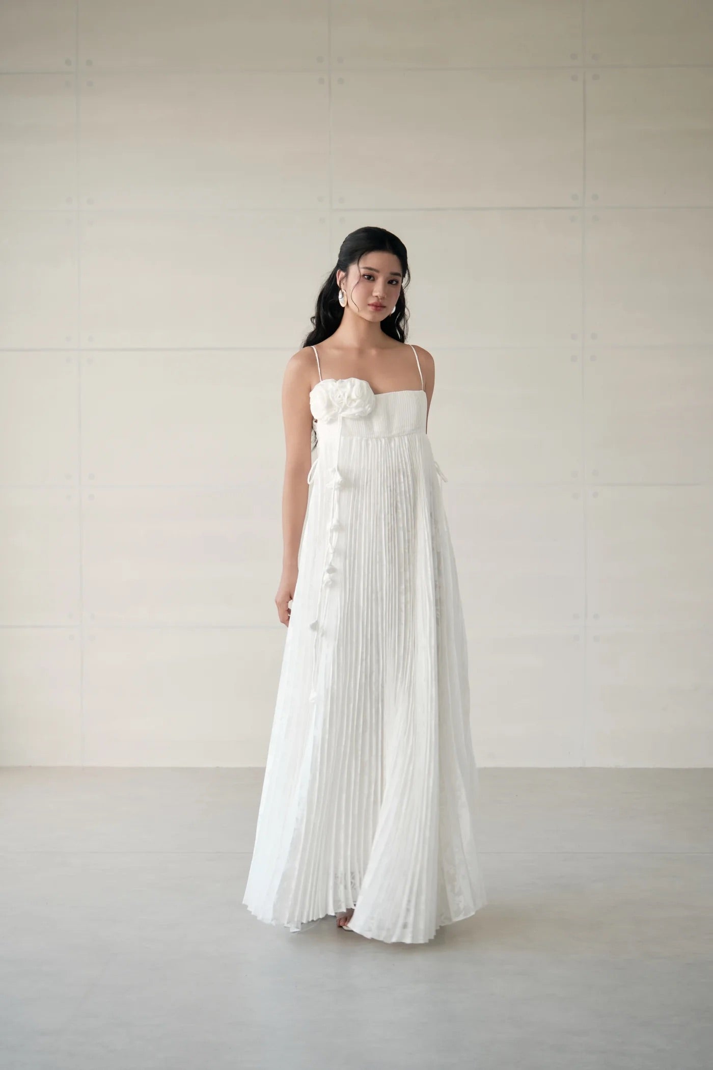 DELICIAE White Floral Maxi Dress