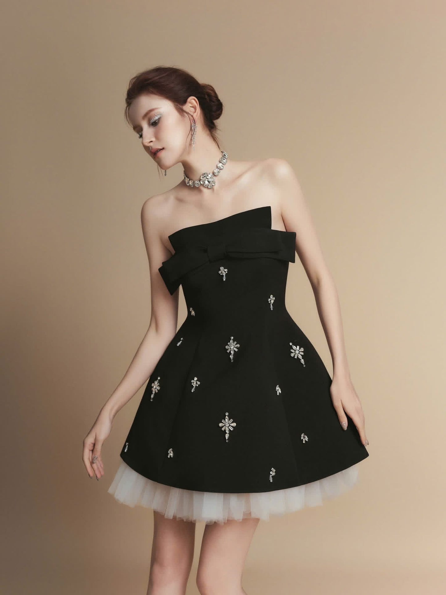 LAMORIS Black Florence Mini Dress