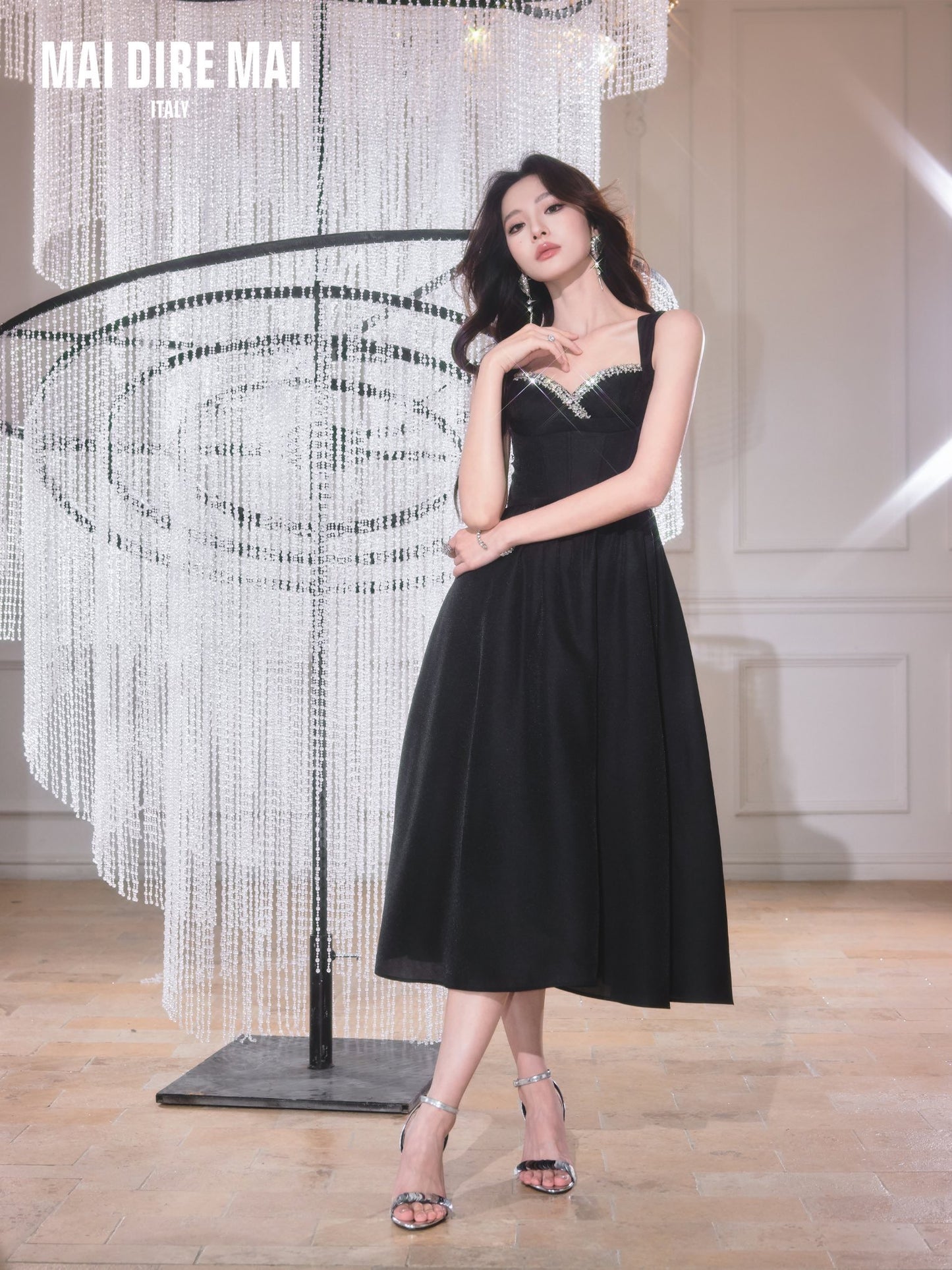MAI DIRE MAI Black Diamond Midi Dress