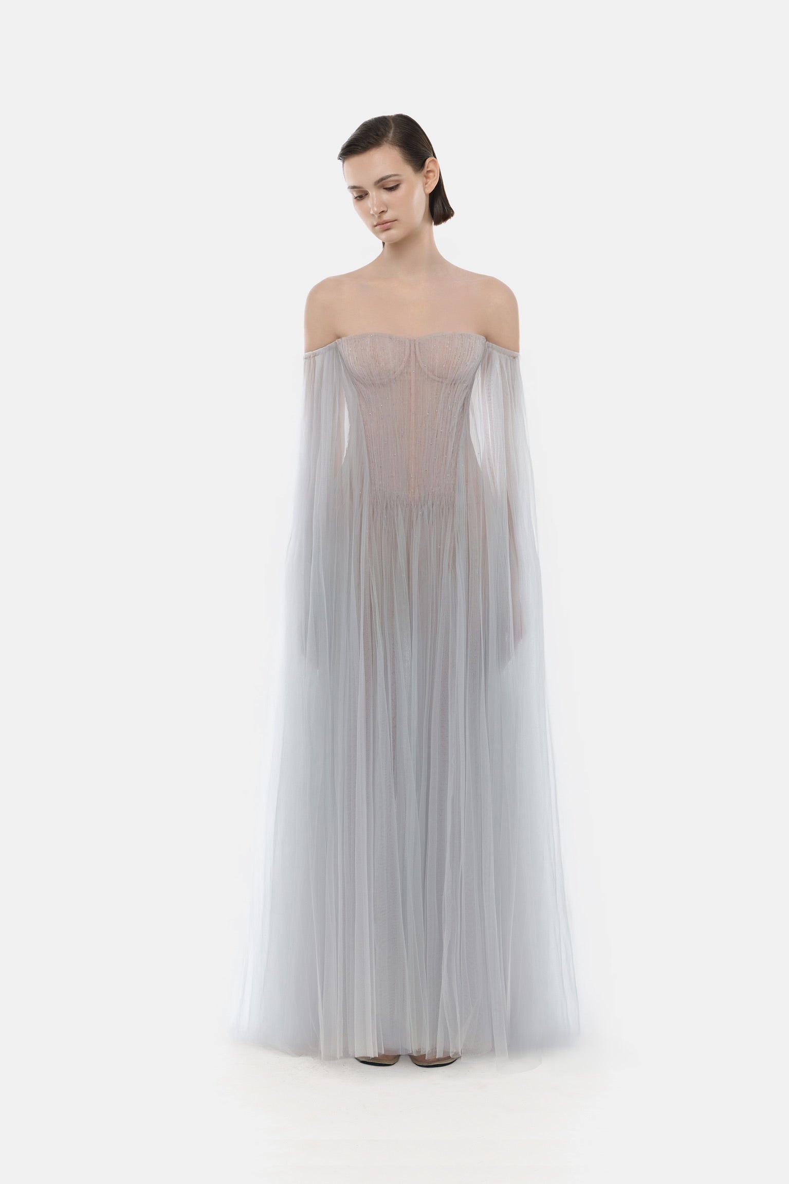 white drop waist dress Midi Lace Fabric Style:2023SP495 BTC Burant Orange See Bad Bunny Wear