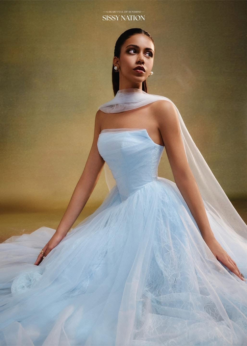 SISSY NATION Blue Amelia Corset Maxi Dress