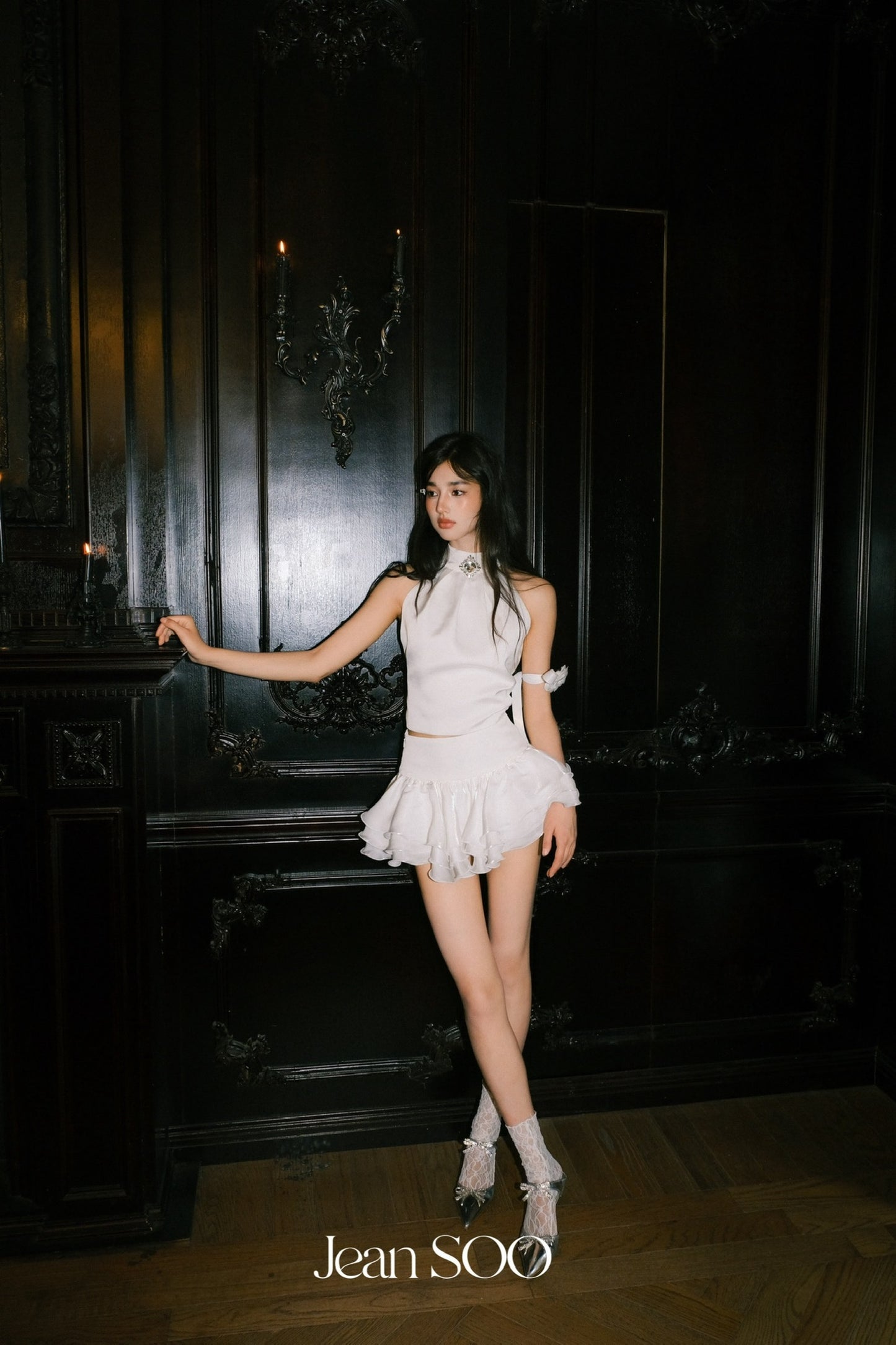 JEAN SOO Sweet Vacation White Diamond Top & Skirt