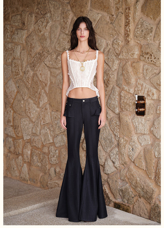 Sheerluck Elegant Vacation White Lace Petaline Top