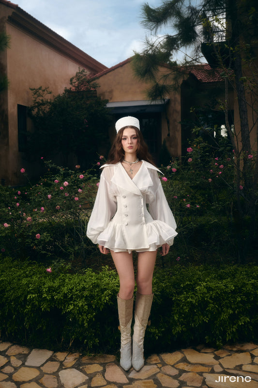 JIRENE White Ferry Mini Dress