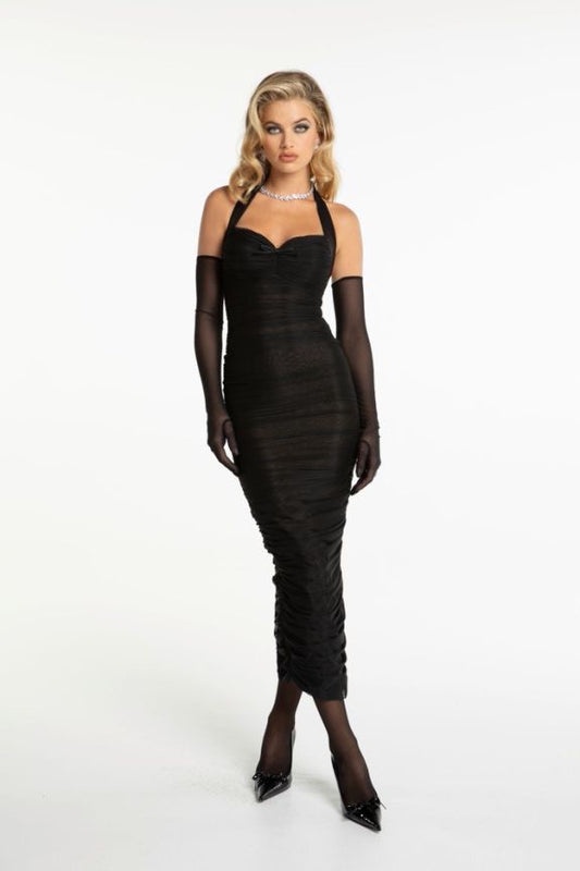 NANA JACQUELINE Black Halterneck Maxi Dress