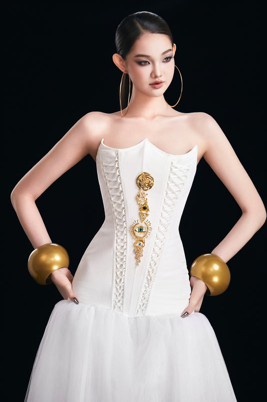 MAEL FEMME White Solara Maxi Dress