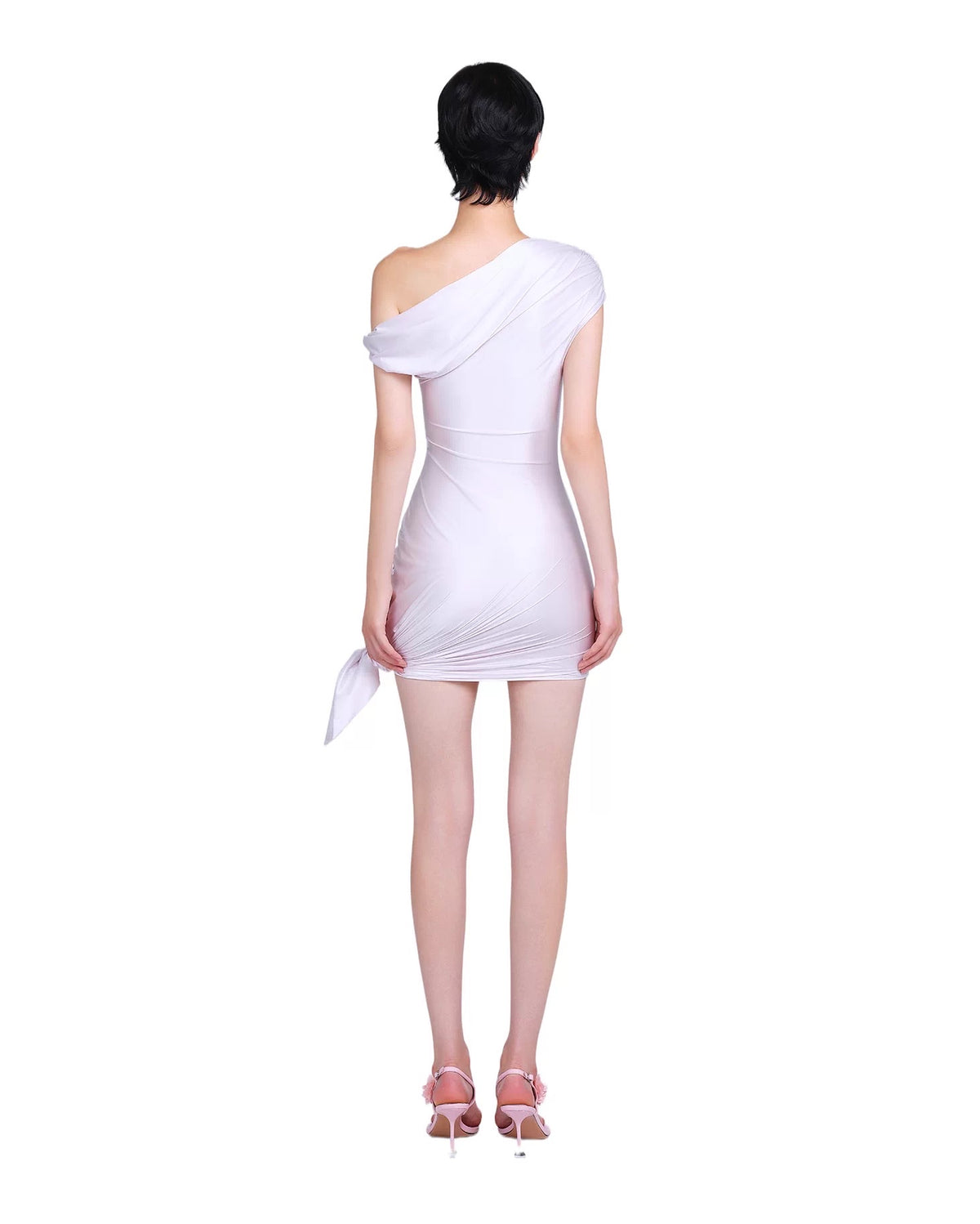 Green One-Shoulder Knotted Bodycon Fette Mini Dress