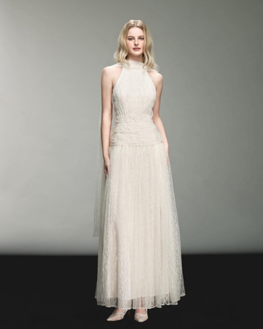 Cream Minimalist Josephine Maxi Dress