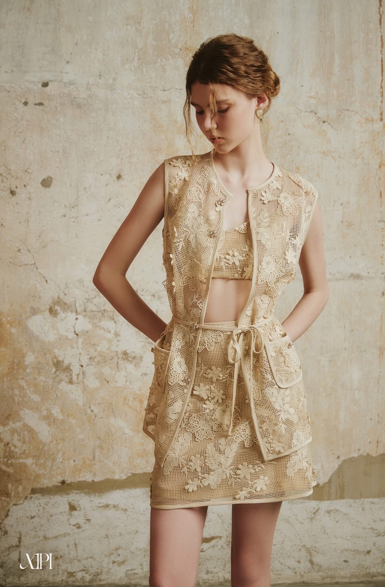 Xipi Gold Tiffany Top& Skirt& Jacket