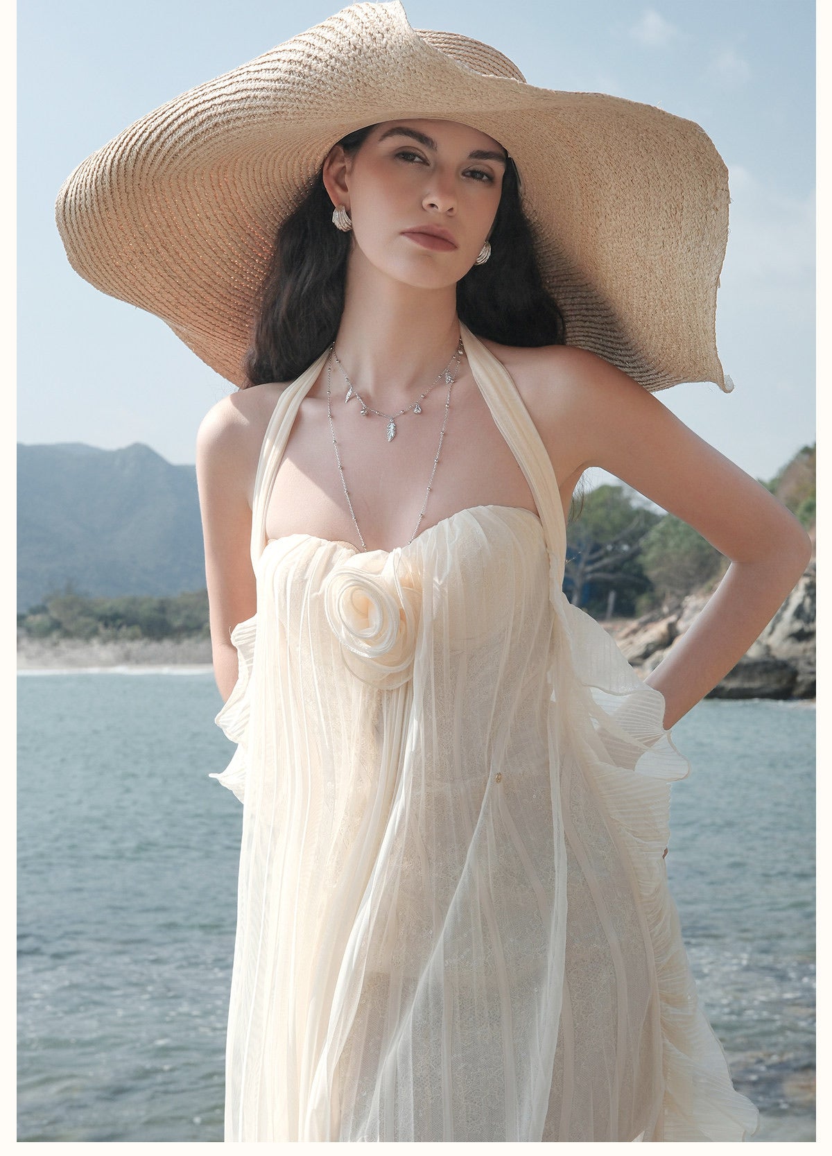 SHEERLUCK Brown Thessa Vacation Maxi Dress