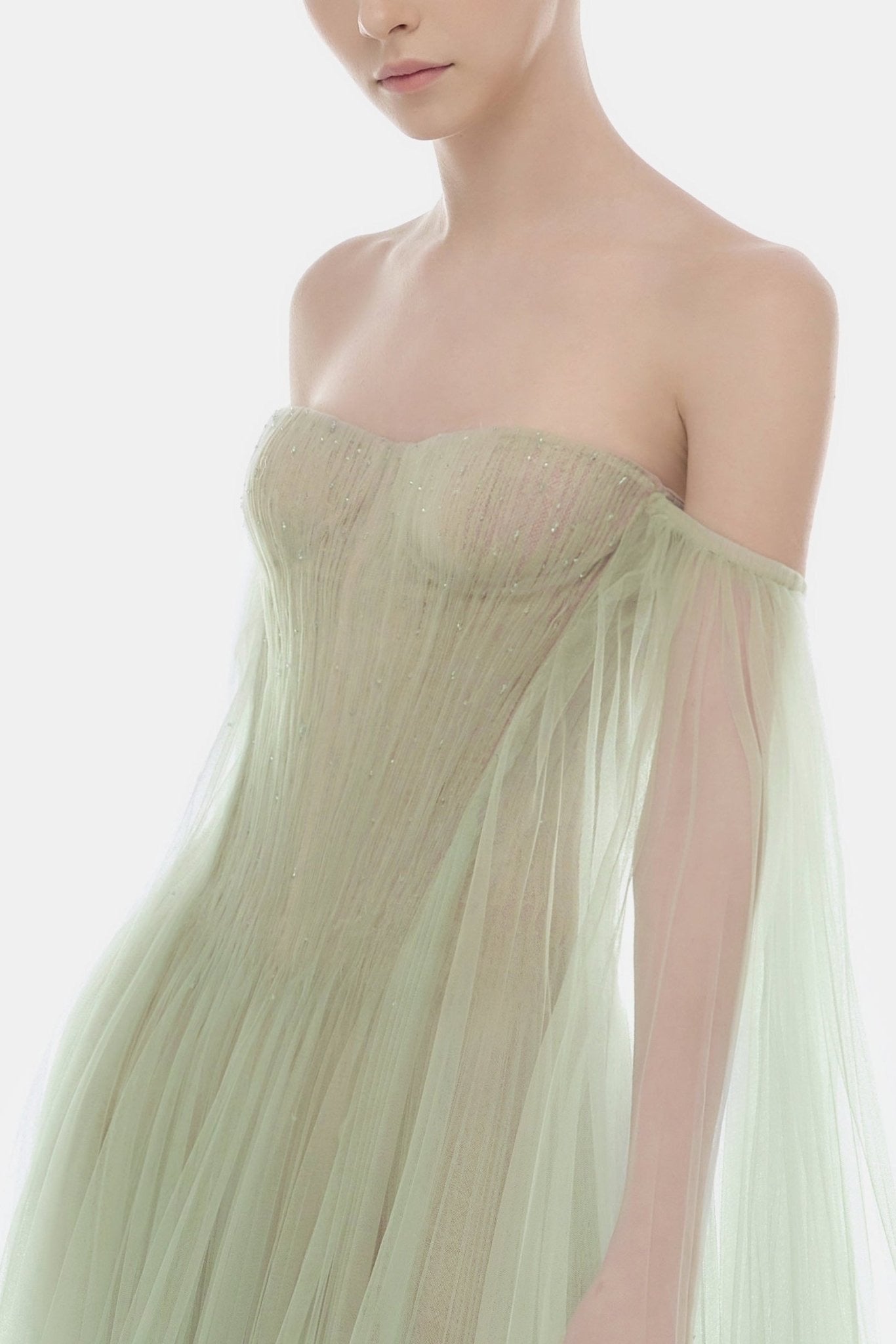 MONTSAND Purple Elegant Vacation Tulle Off-shoulder Mini Dress