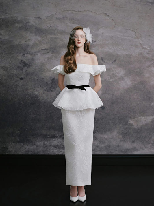 DELICATE White Kelly Top & Skirt