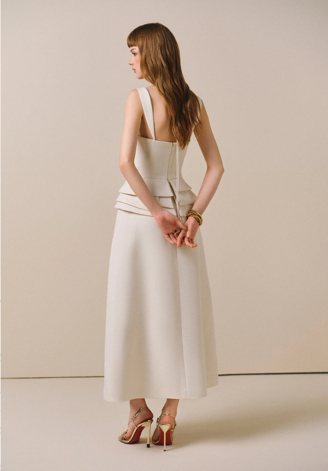 CICI WHITE SOLEI Midi Dress