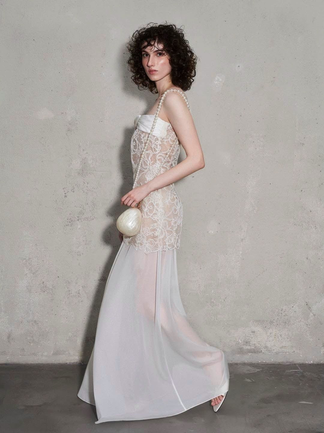 OIA STUDIO Elegant Vacation Cream Potpourri Set Maxi Dress