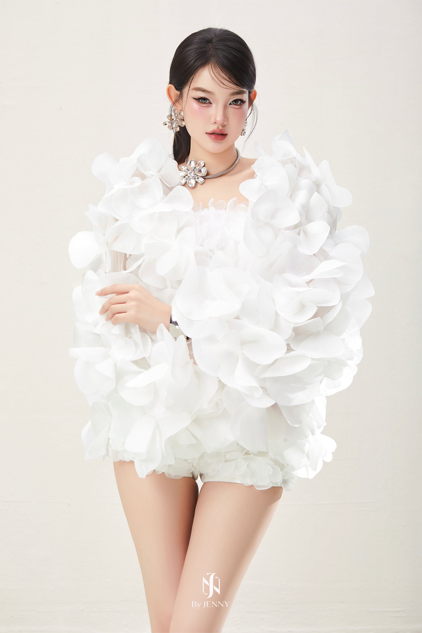 BY JENNY White Lsla Top & Skirt & Coat