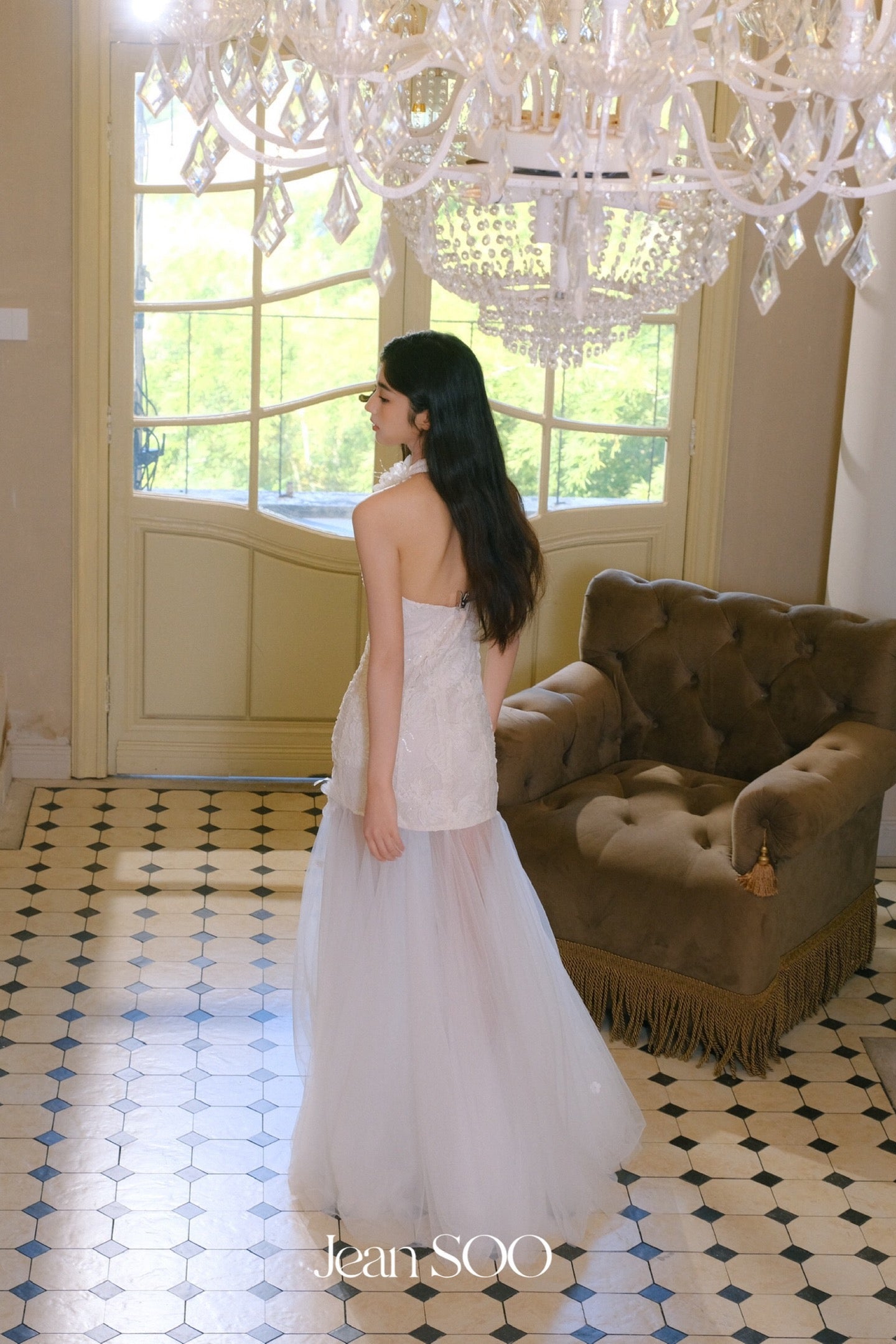 JEAN SOO White Lace Maxi Dress