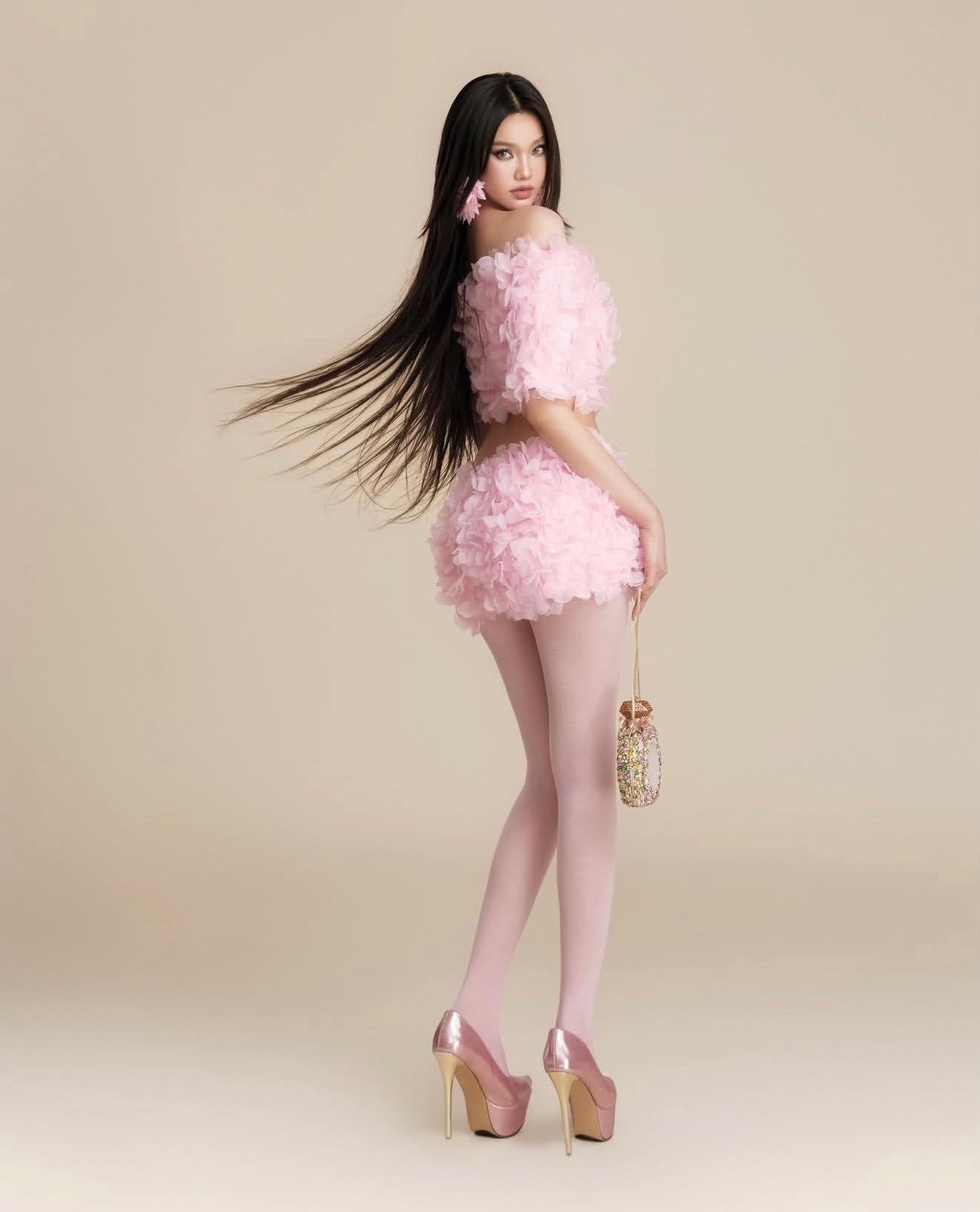 MAEL FEMME Sexy Sweet Pink Lilac Top & Skirt