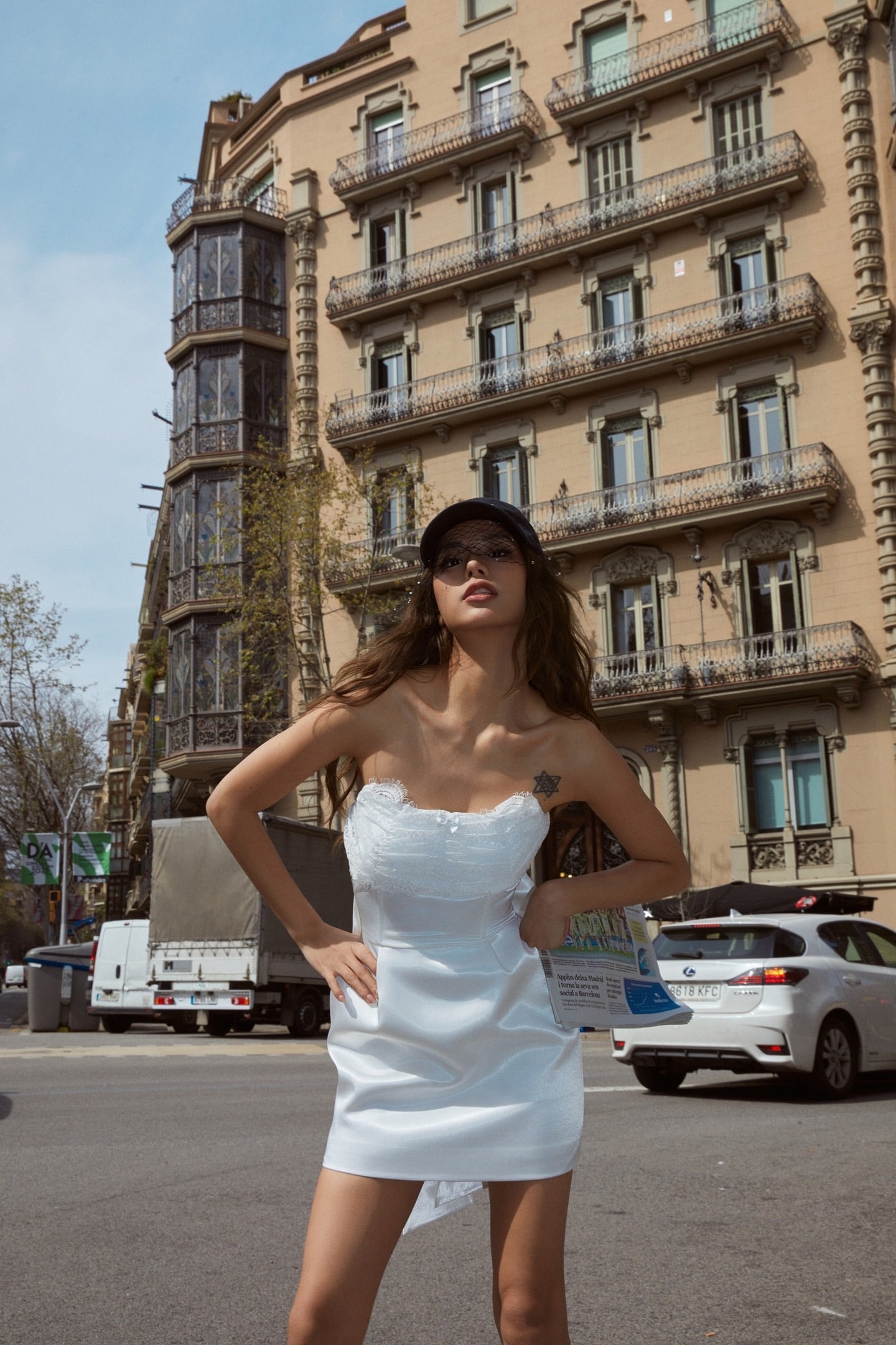 MINPURA White Lace Mini Dress