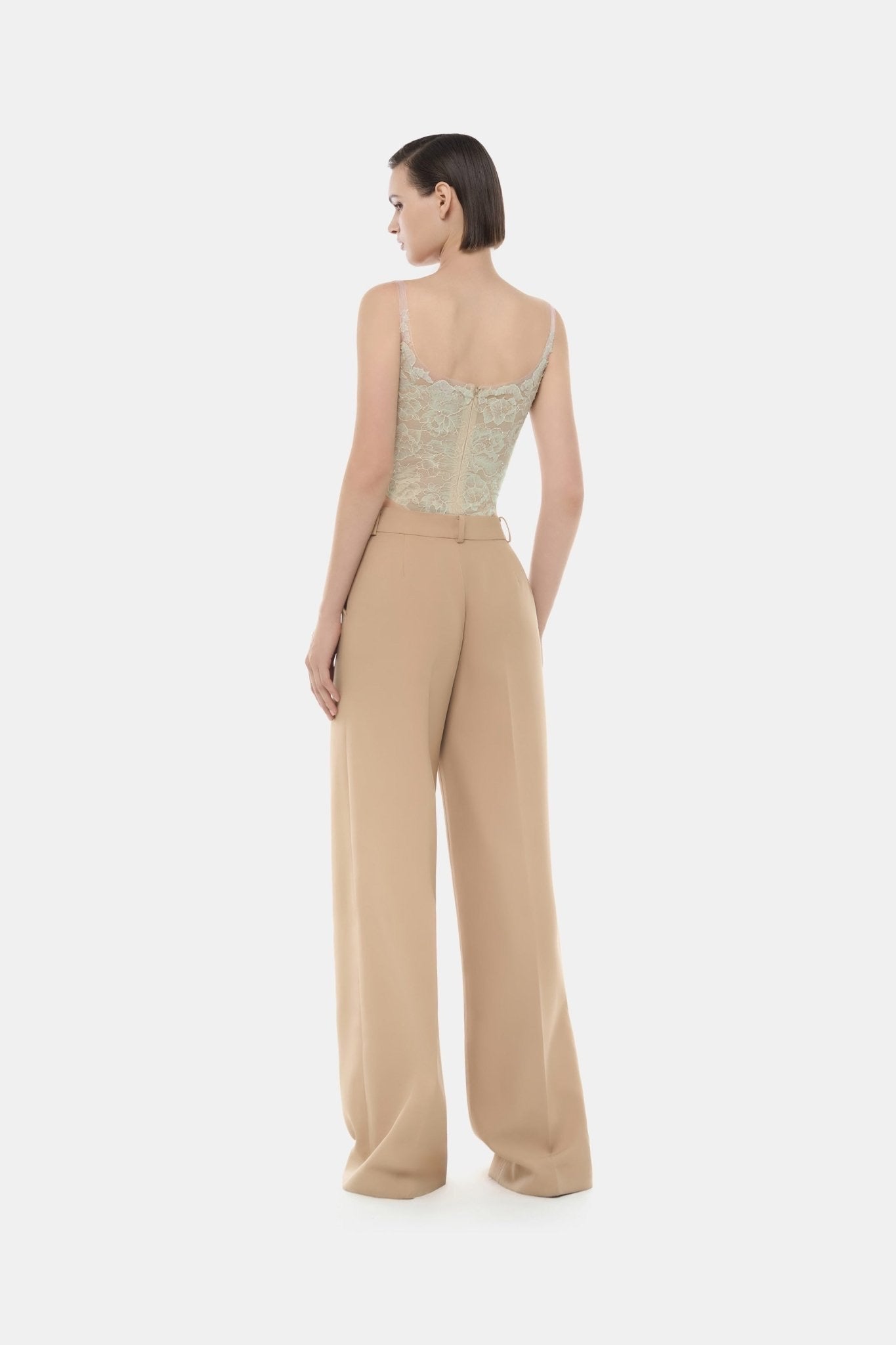 MONTSAND Nude Vacation Elegant Sheer Lace Top