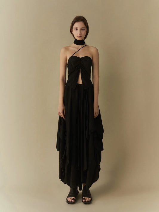 ELYWOOD BLACK LOOSE MAXI DRESS