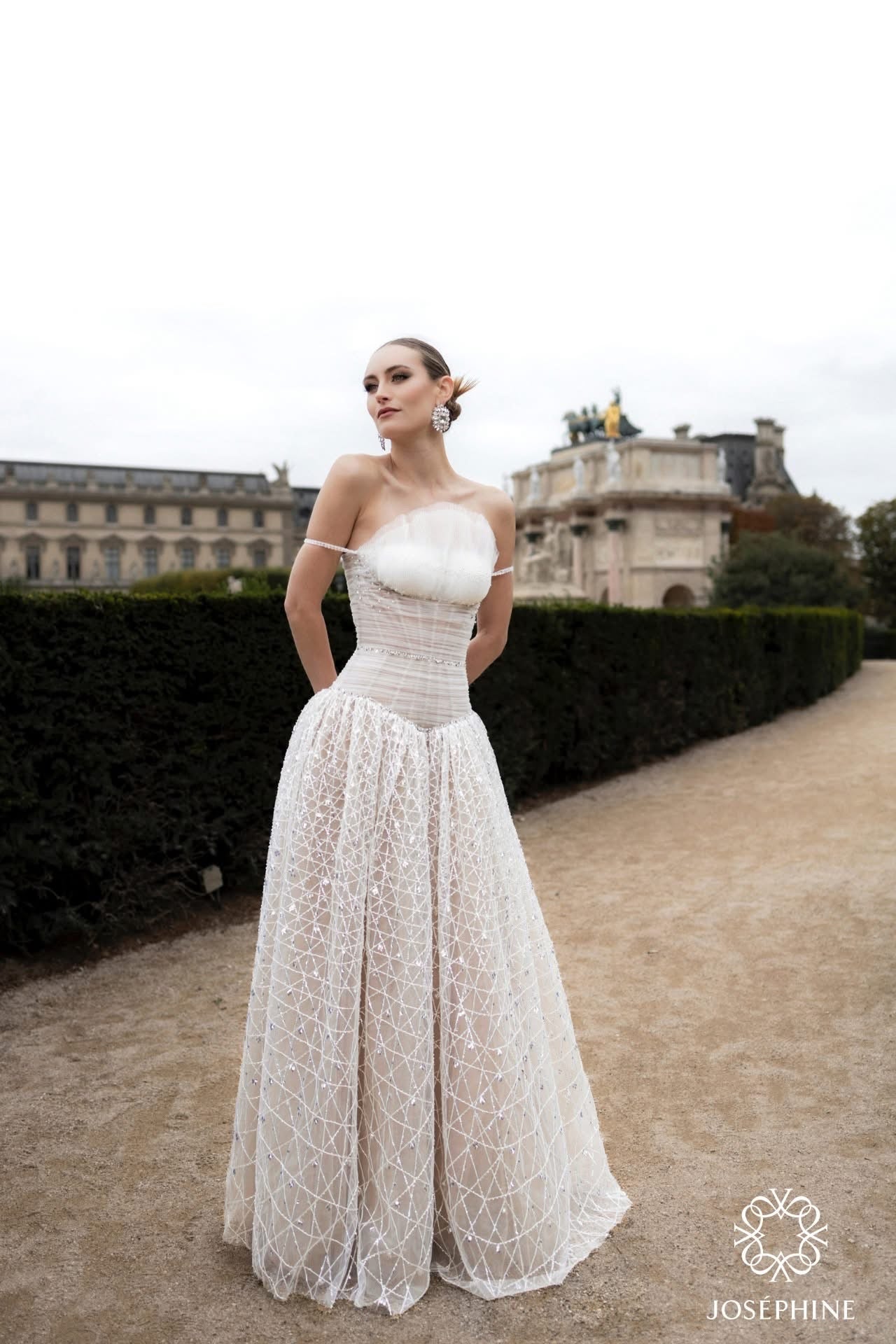 JOSEPHINE White Natlie Elegant Floral Maxi Dress