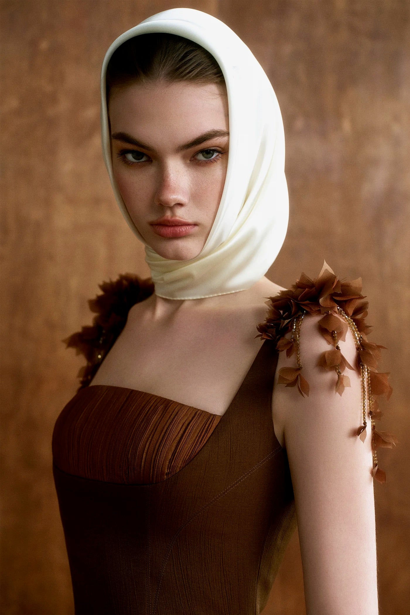 CICI Brown Elegant Vacation Terrina Strap-detail Midi Dress