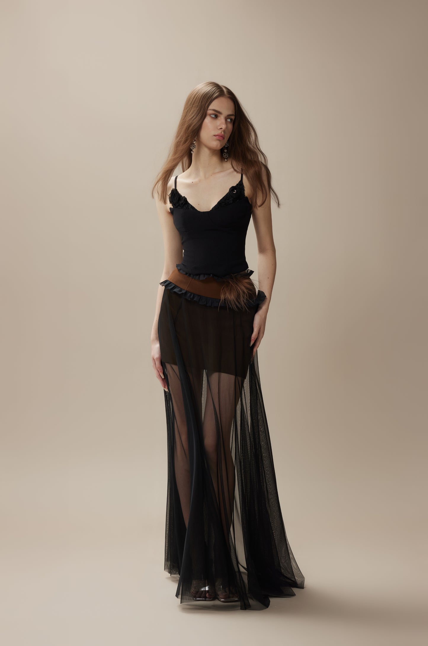 FA SOGNO Black Top & Maxi Skirt