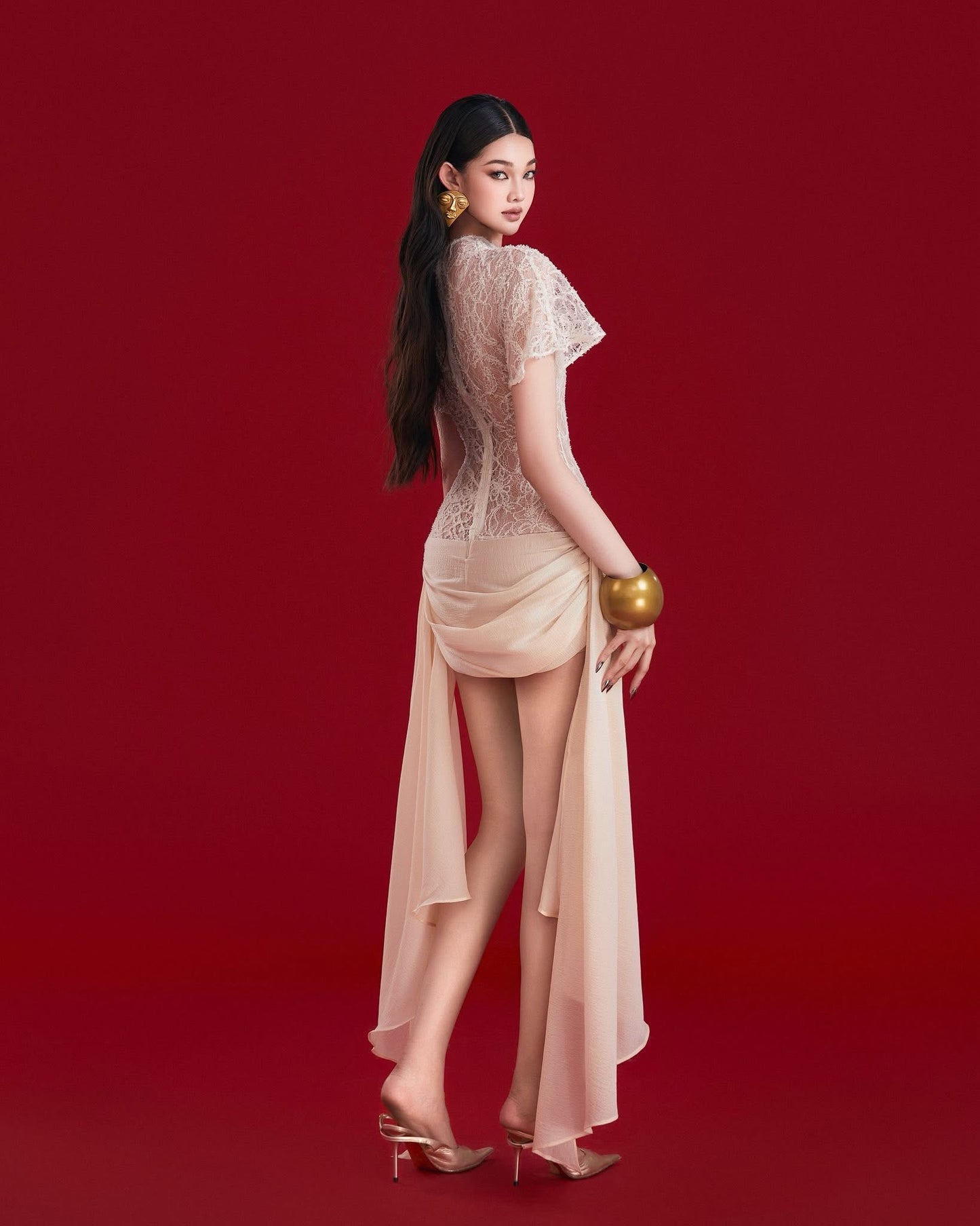 MAEL FEMME Cream Venyra Mini Dress