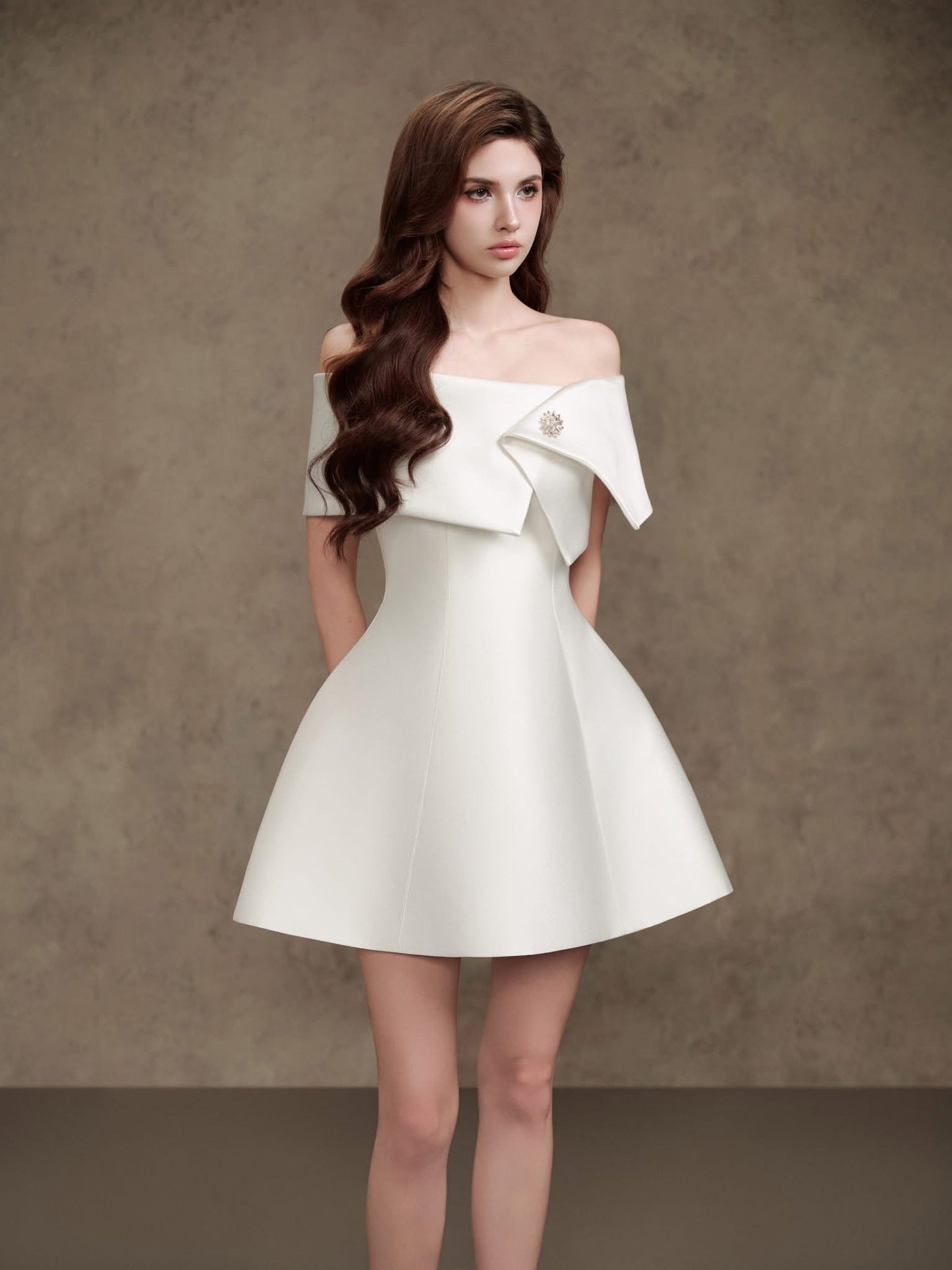 DELICATE White mini dress