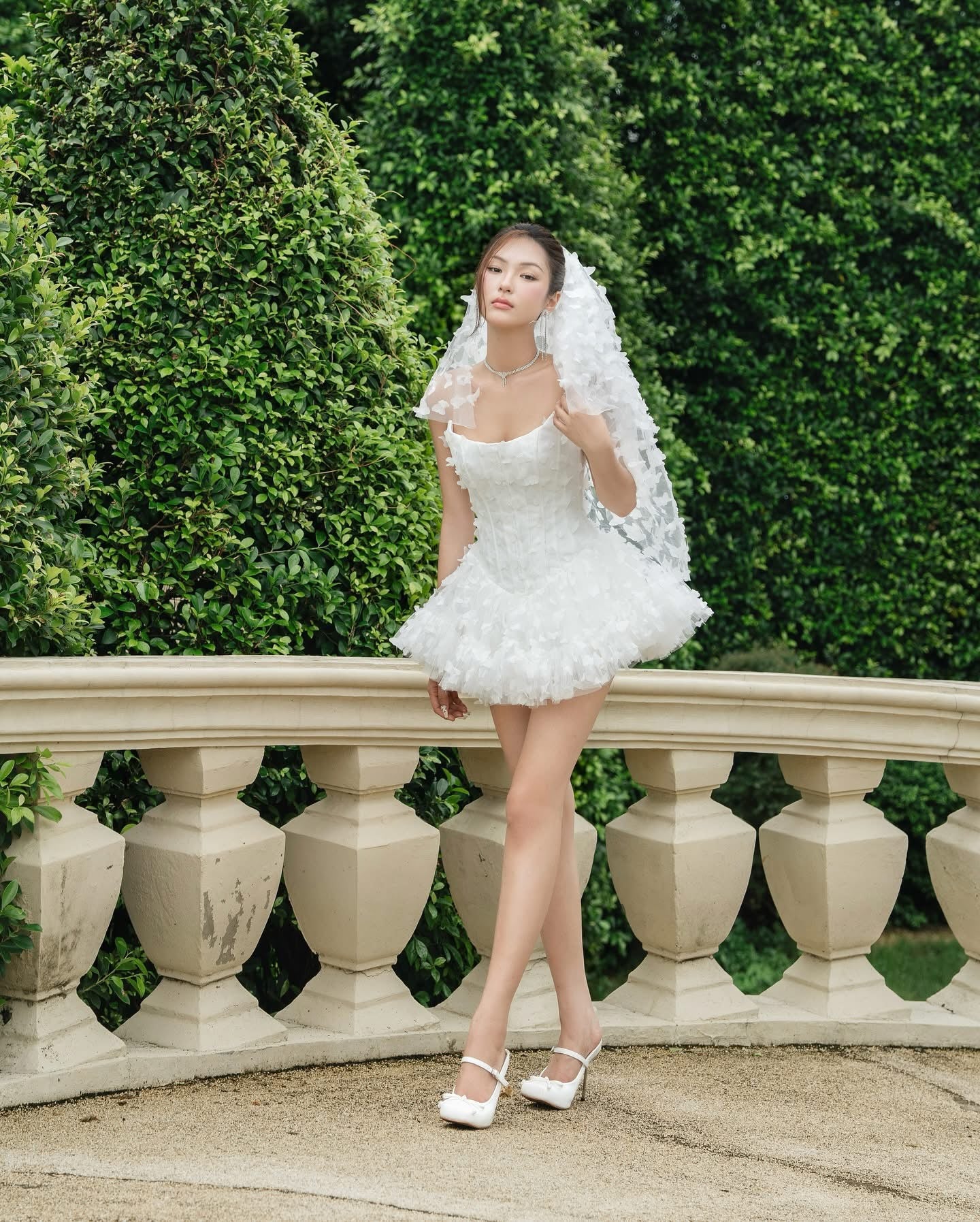 LANE CI White Swan Mini Dress