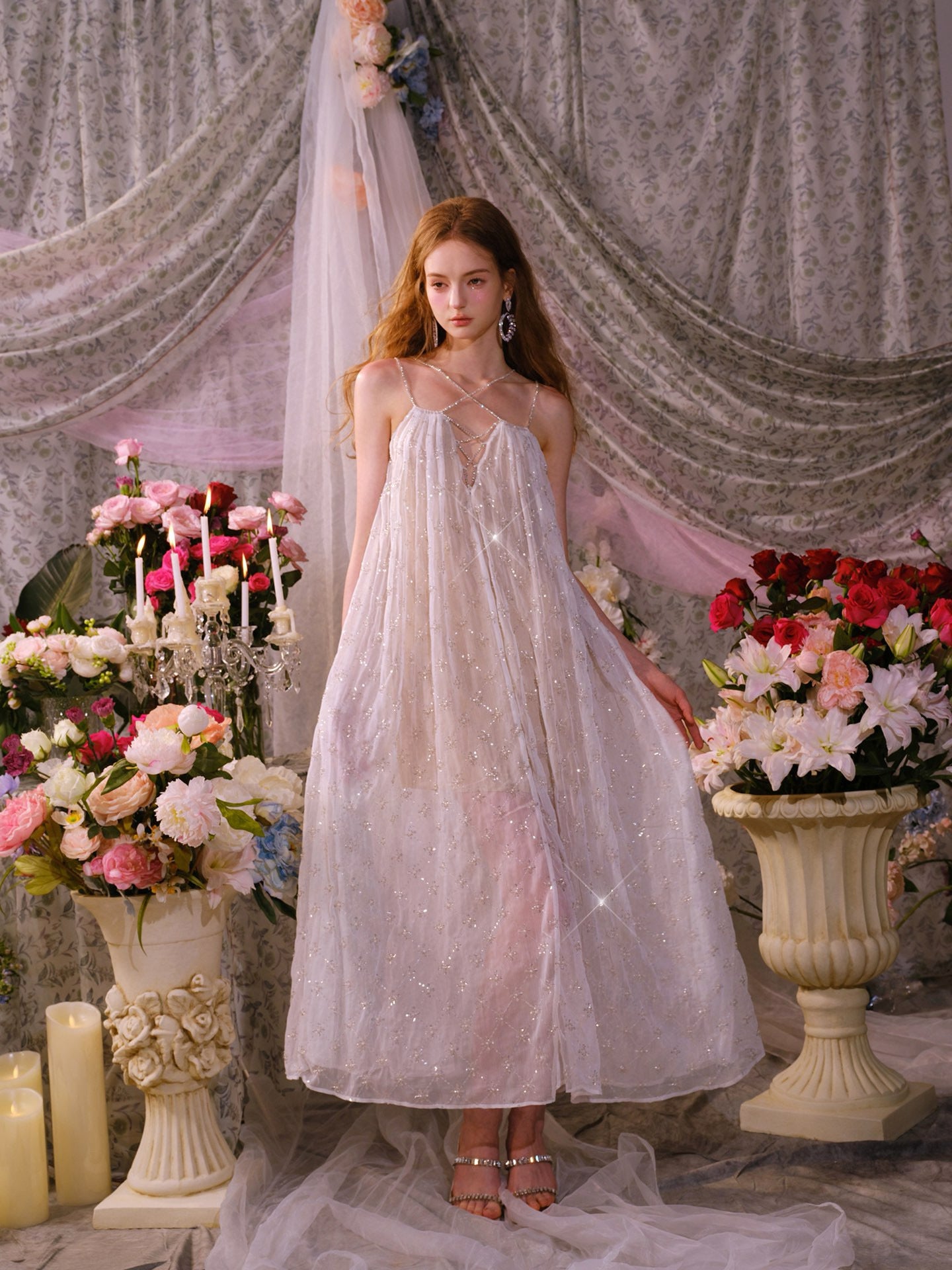 WARDROBE BY CHEN White Wedding Halter Maxi Dress