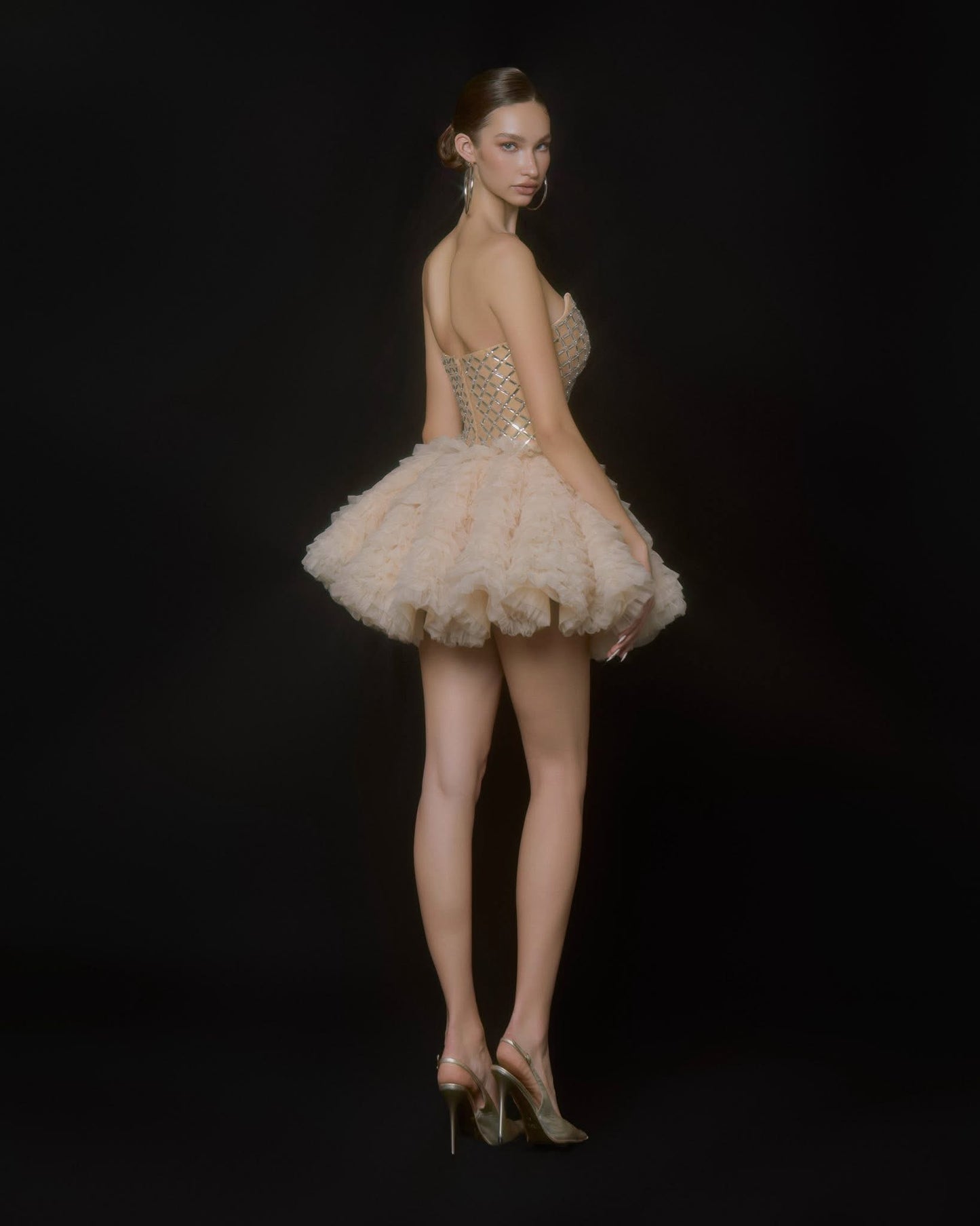 MAEL FEMME Sexy Vacation Gold Yessenia  Mini Dress